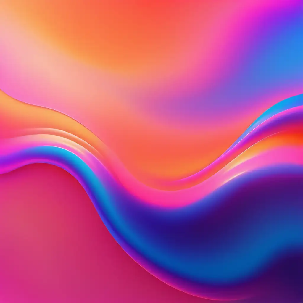 Vibrant Fluid Gradient in Pink Orange and Blue