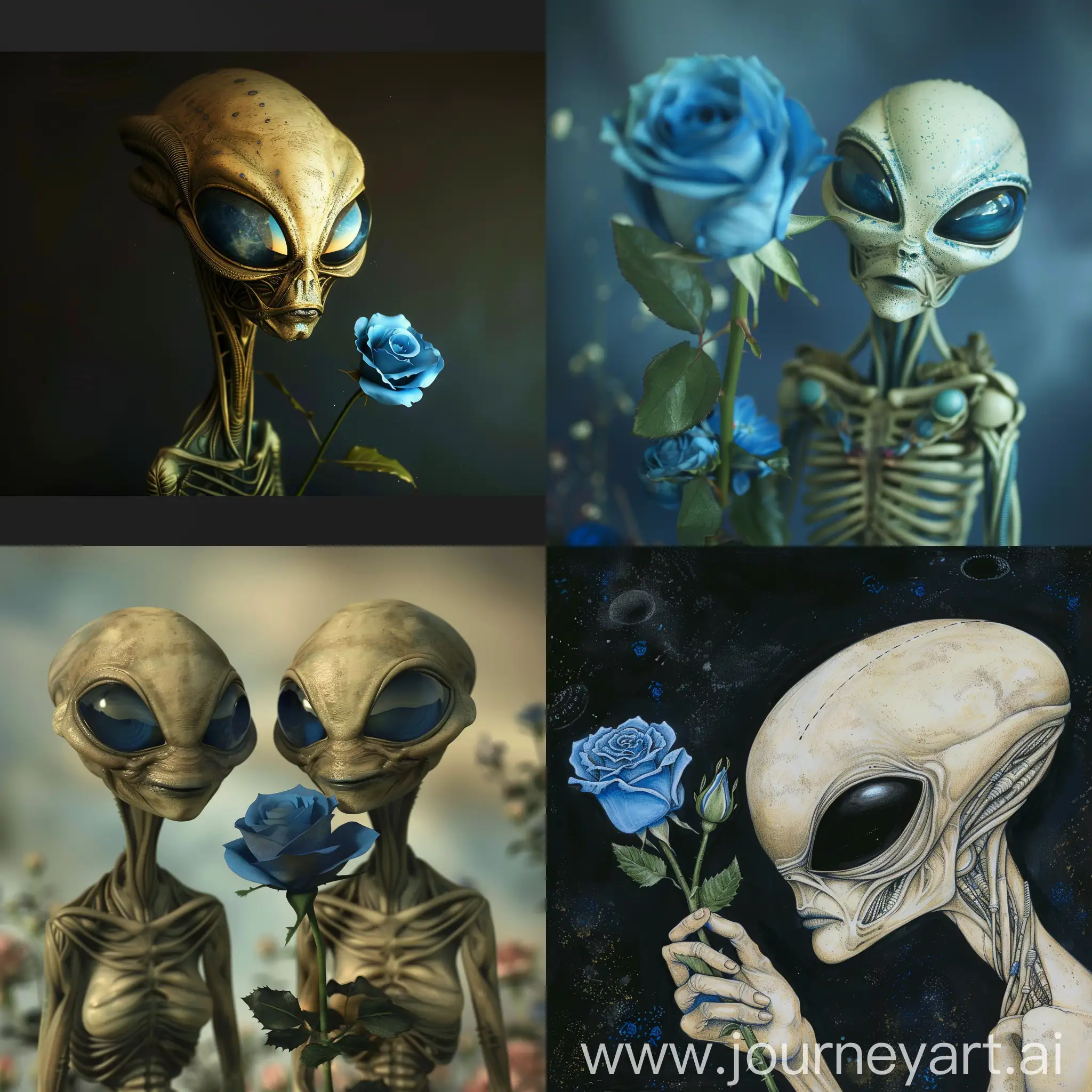 Extraterrestrial-Beings-Present-Blue-Roses-to-Women