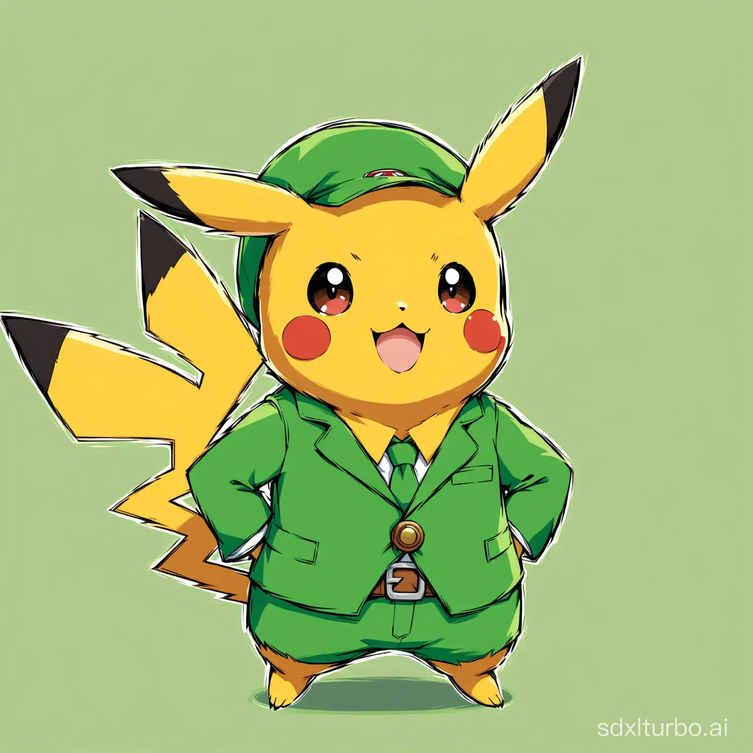Cheerful-Pikachu-in-Links-Iconic-Green-Outfit-from-The-Legend-of-Zelda