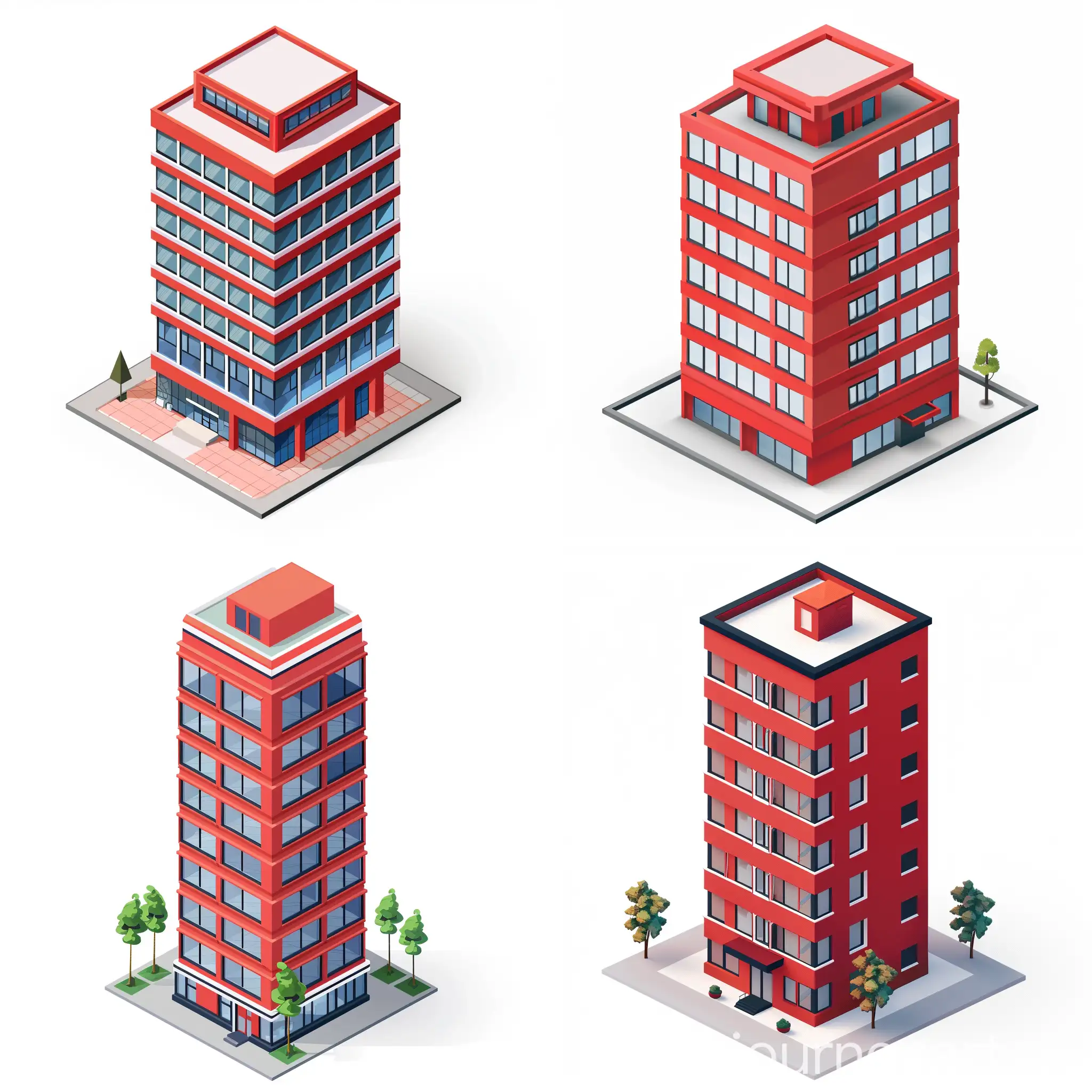 Modern-MultiStorey-Red-Building-Isometric-Illustration