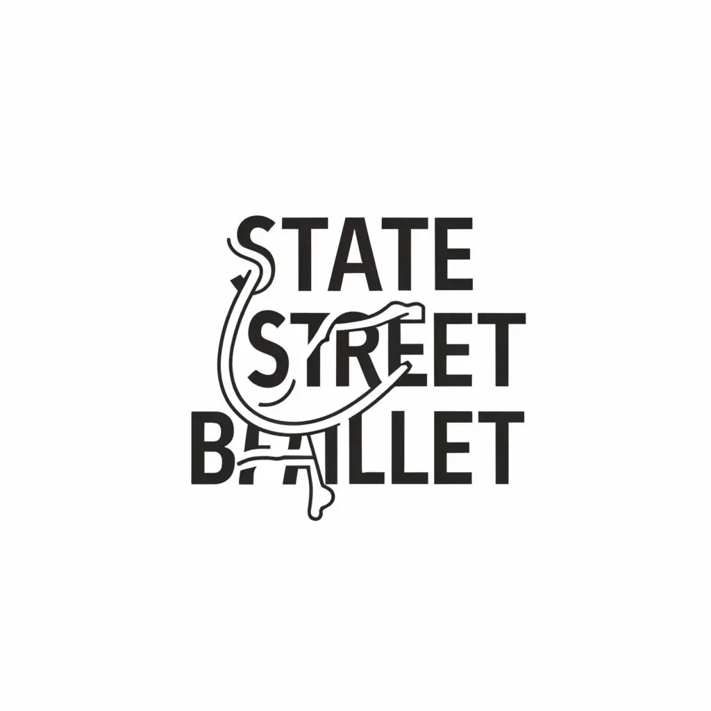 a logo design,with the text "state street ballet", main symbol:no symbol but play around with the lettering something abstract like,Minimalistic,clear background