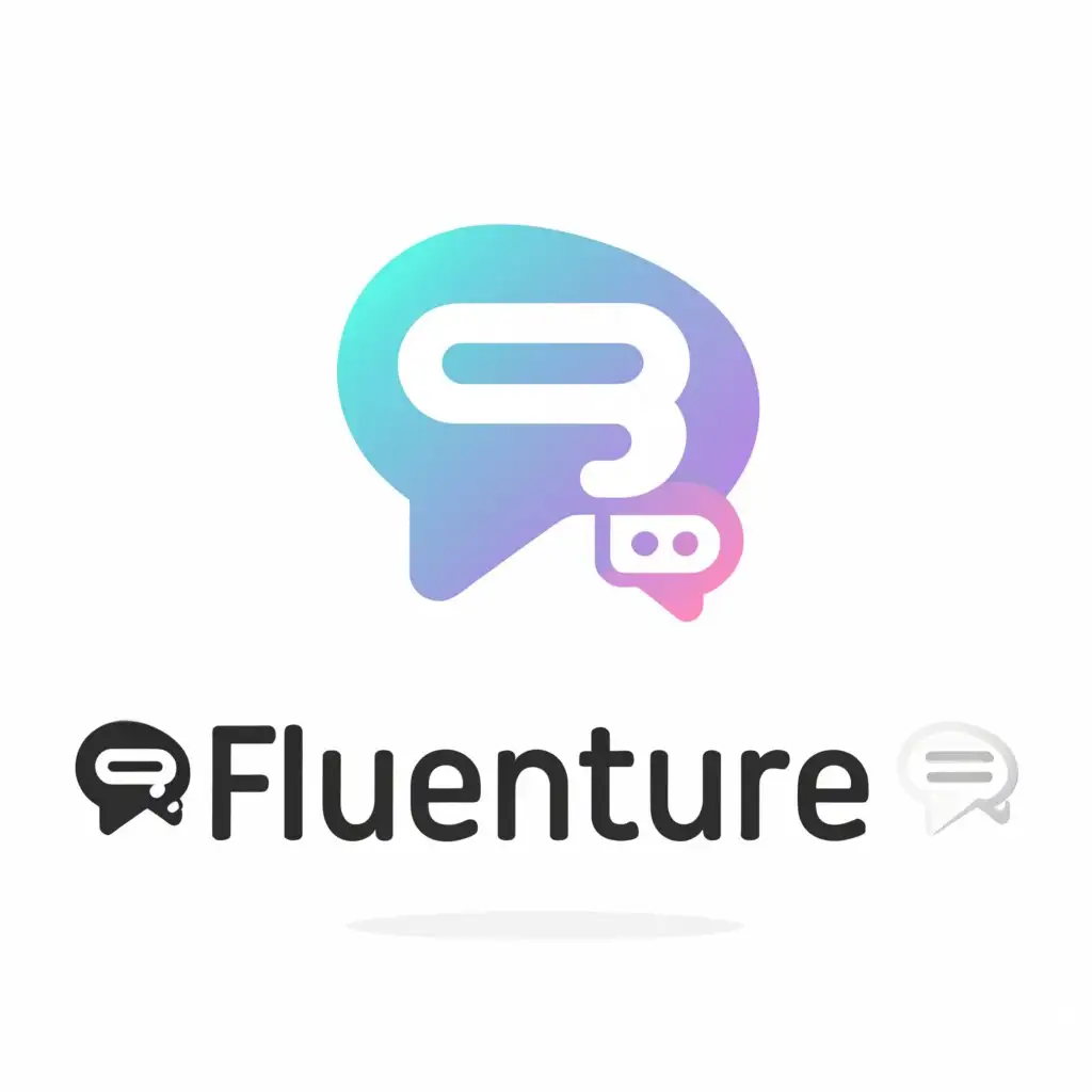 a logo design,with the text "Fluenture", main symbol:conversation, ai, language learning, immersion,Minimalistic,be used in Education industry,clear background