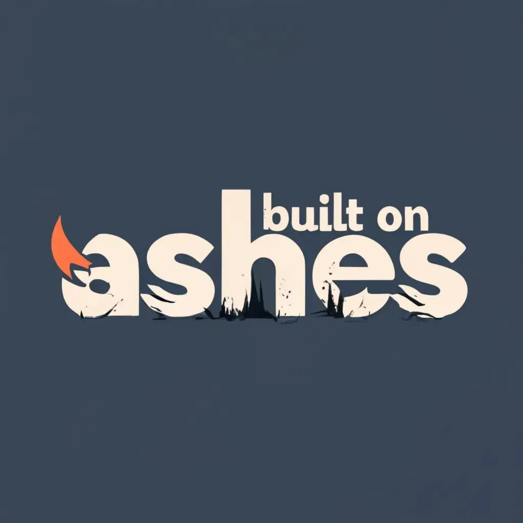 logo, ASHES, with the text "BUILT ON ASHES", typography, be used in Entertainment industry