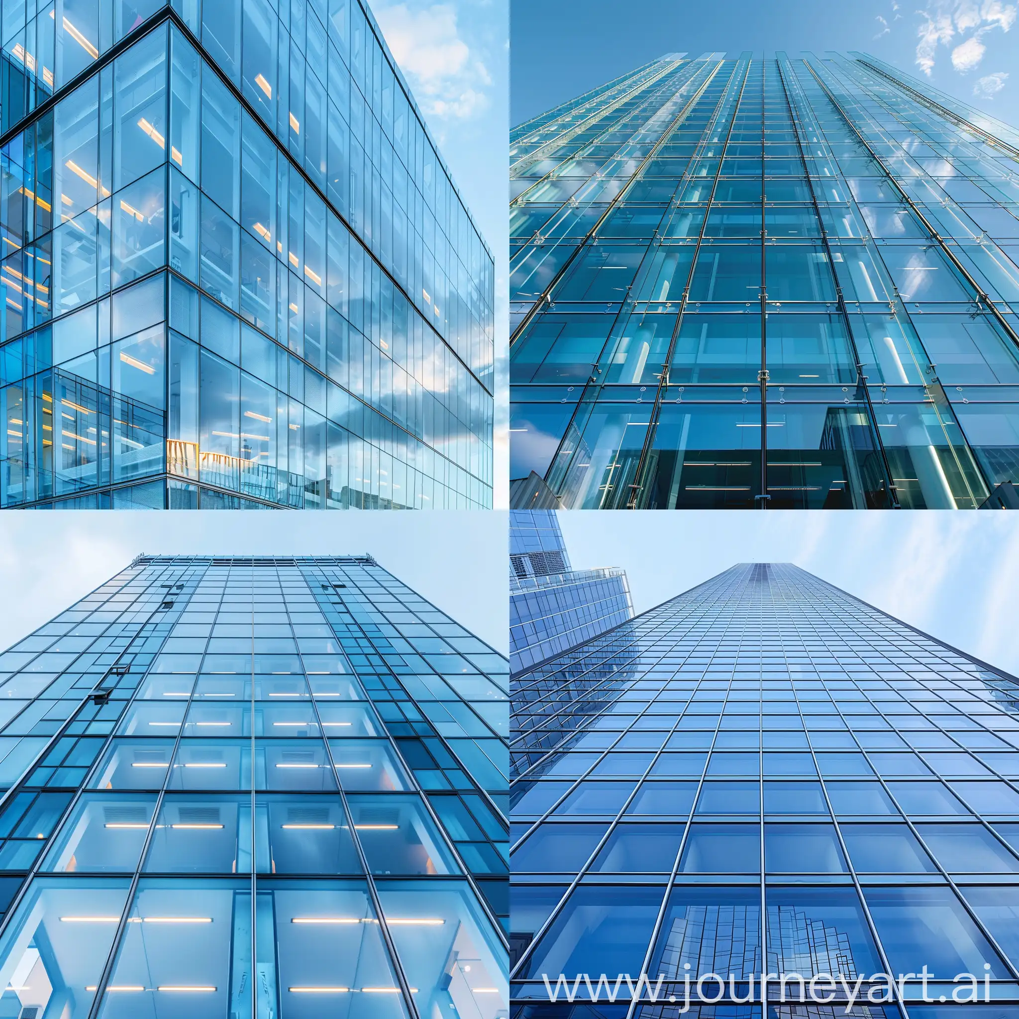 Modern-Architecture-Staggered-Mullions-Curtain-Wall-on-High-Glass-Rise-Building