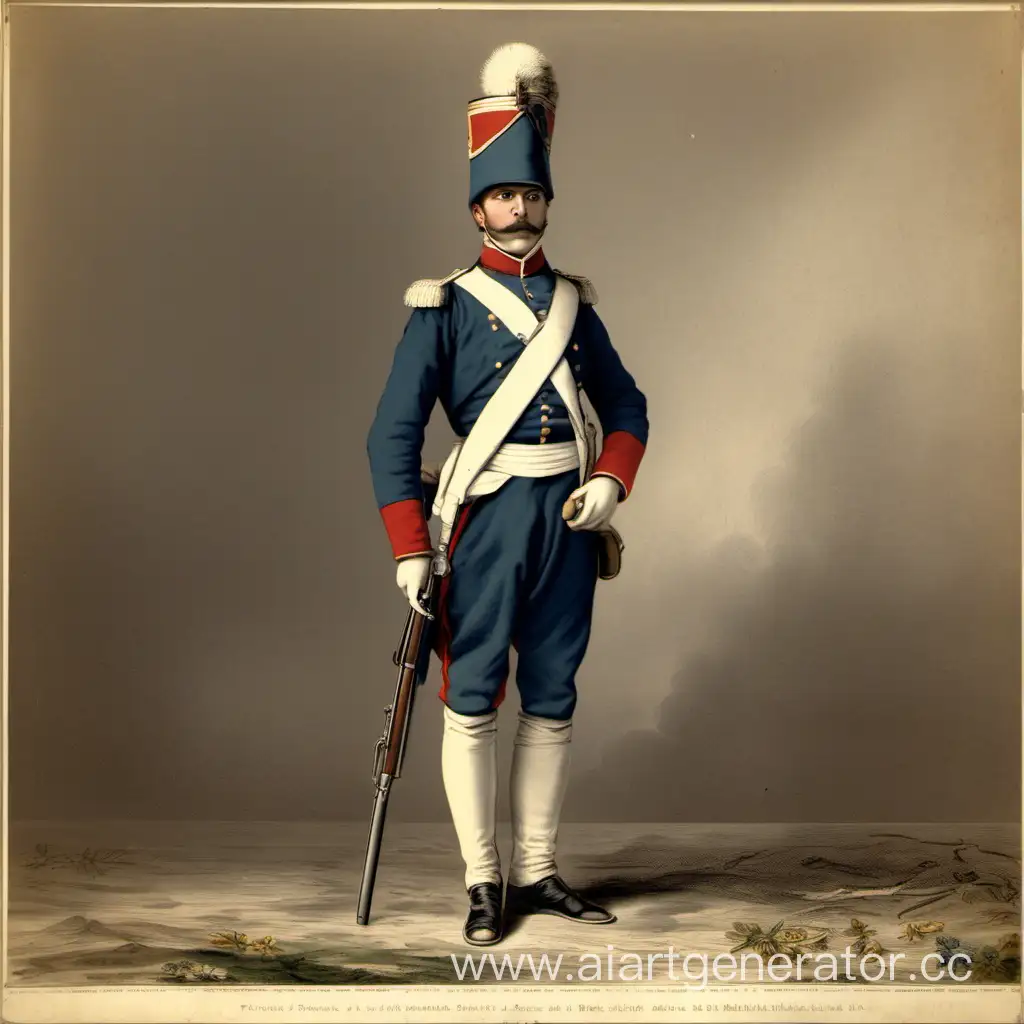 Один французский солдат армии 19 века
