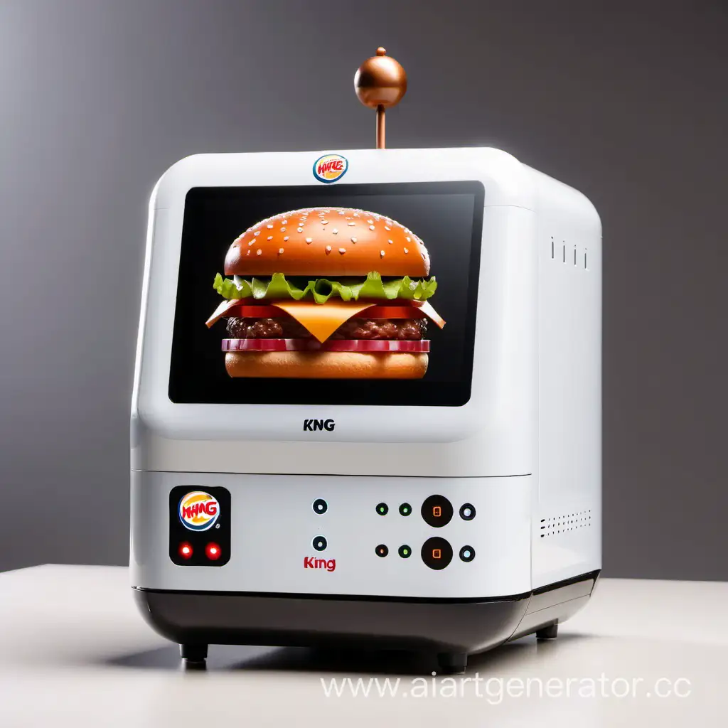 Burger king robot, a microwave oven instead of a robot head
