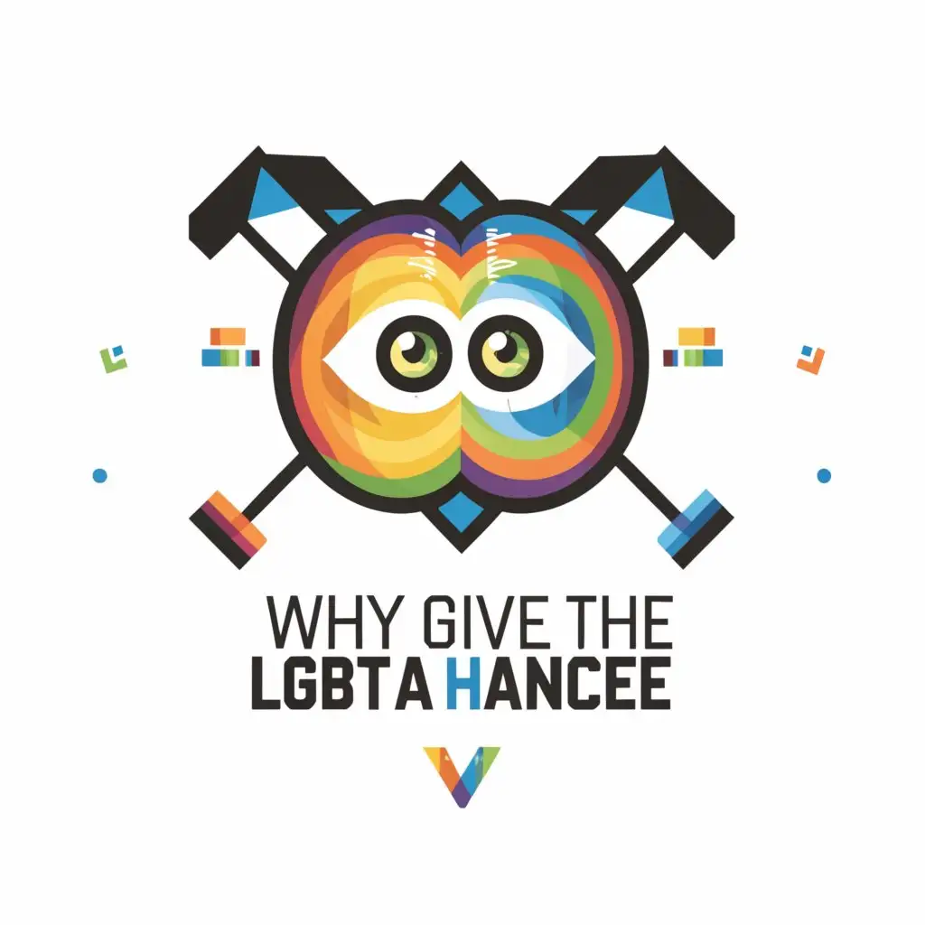 a logo design,with the text "why give the LGBT a chance", main symbol:thinking, eye opener show,complex,clear background