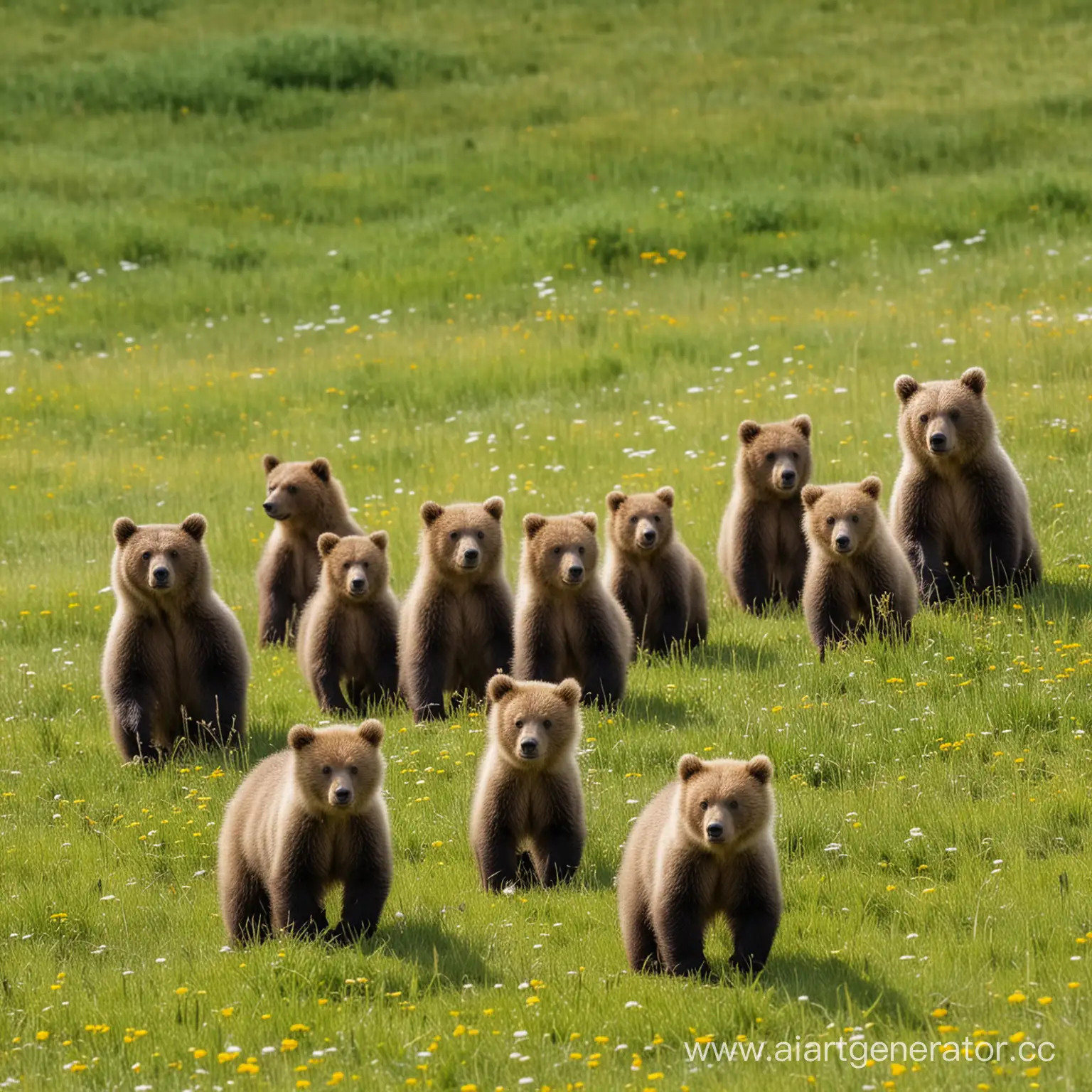 Adorable-Bear-Cubs-Frolicking-in-a-Sunlit-Meadow