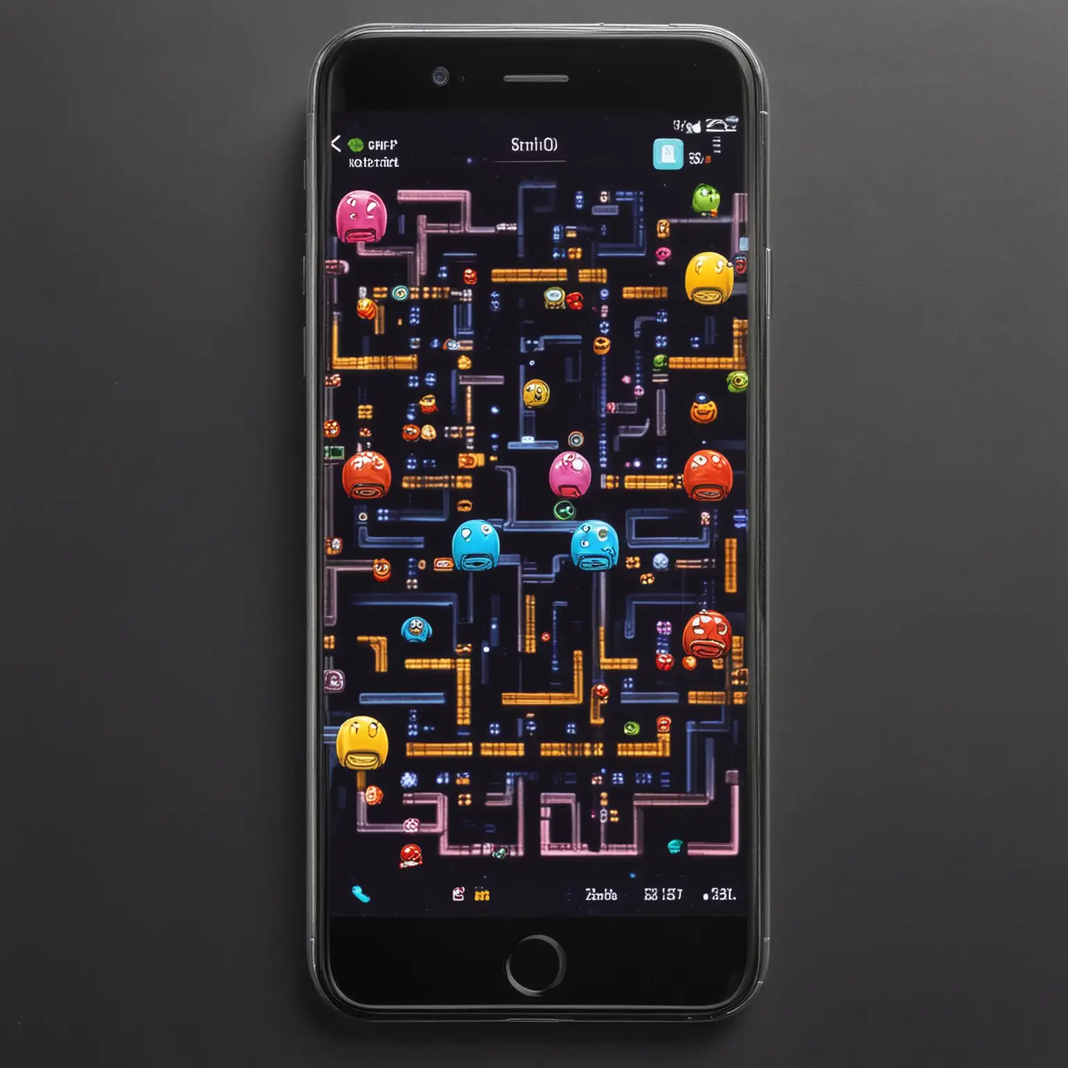 Mobile Pacman Style Game with Retro Graphics and Maze Challenges