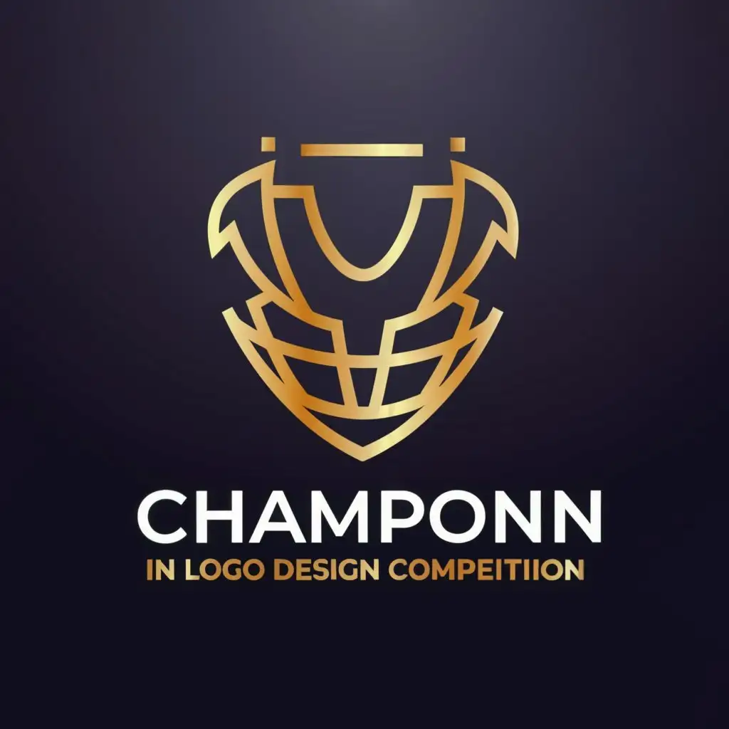 a logo design,with the text "Champion in LOGO Design Competition", main symbol:Winner, Trophy,complex,be used in Technology industry,clear background