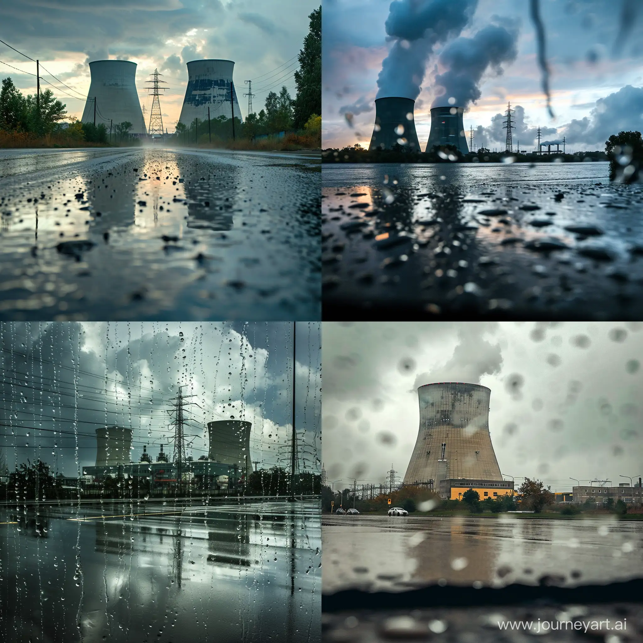 une photo d'une central nucléaire entrain d'exposé à cause de la pluie