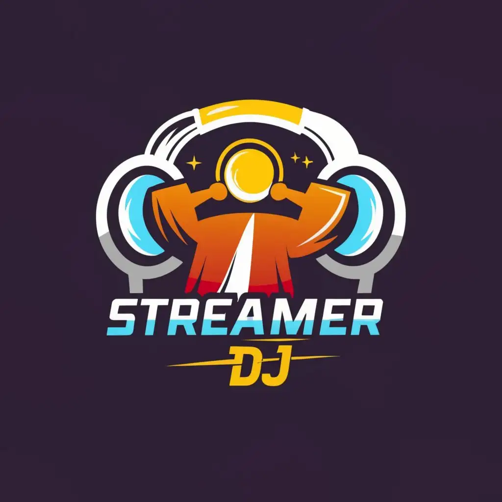 logo, DJ, with the text "4TM Streamer", typography, be used in Entertainment industry