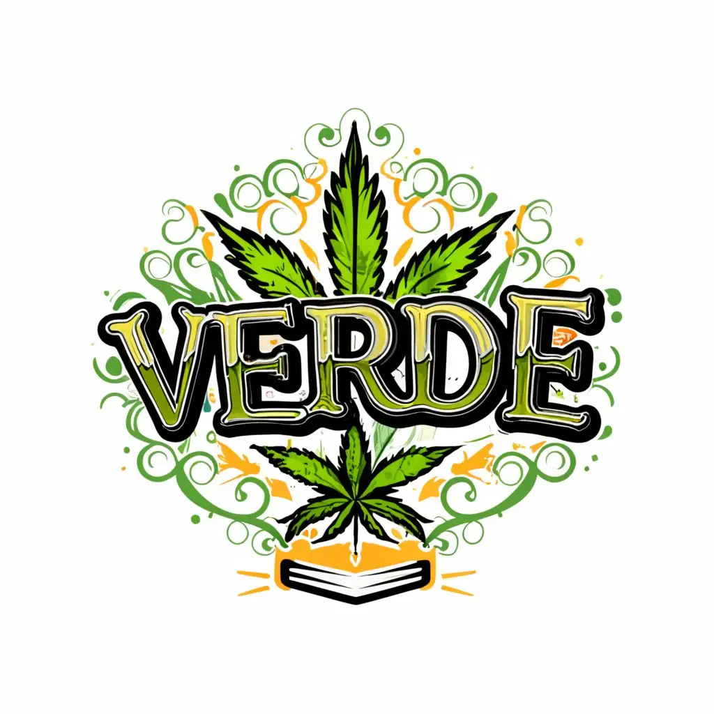 a logo design,with the text "Verde", main symbol:A Cartoon Weed Nug,complex,clear background
