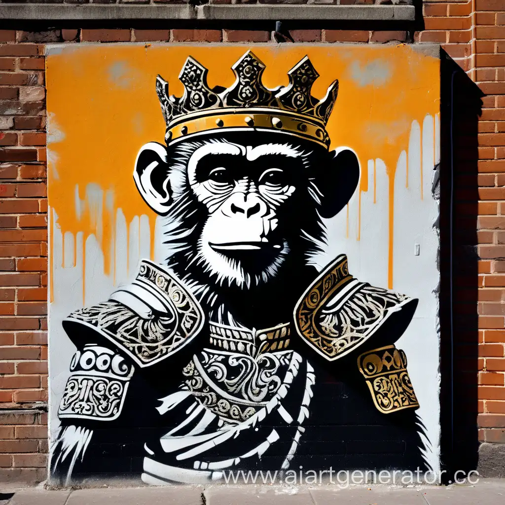 street art stencil  monkey king knight 