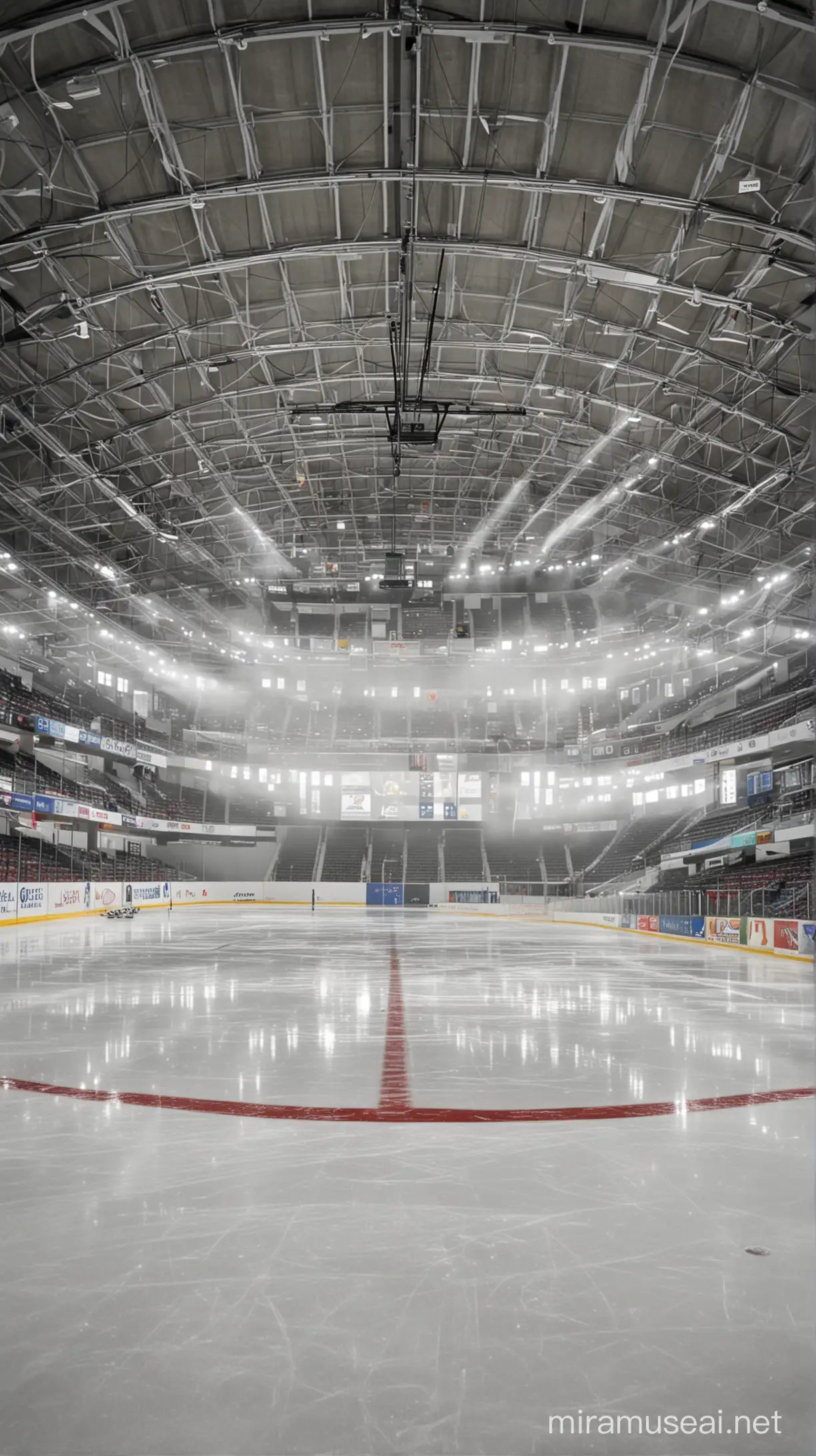 empty ice hockey arena