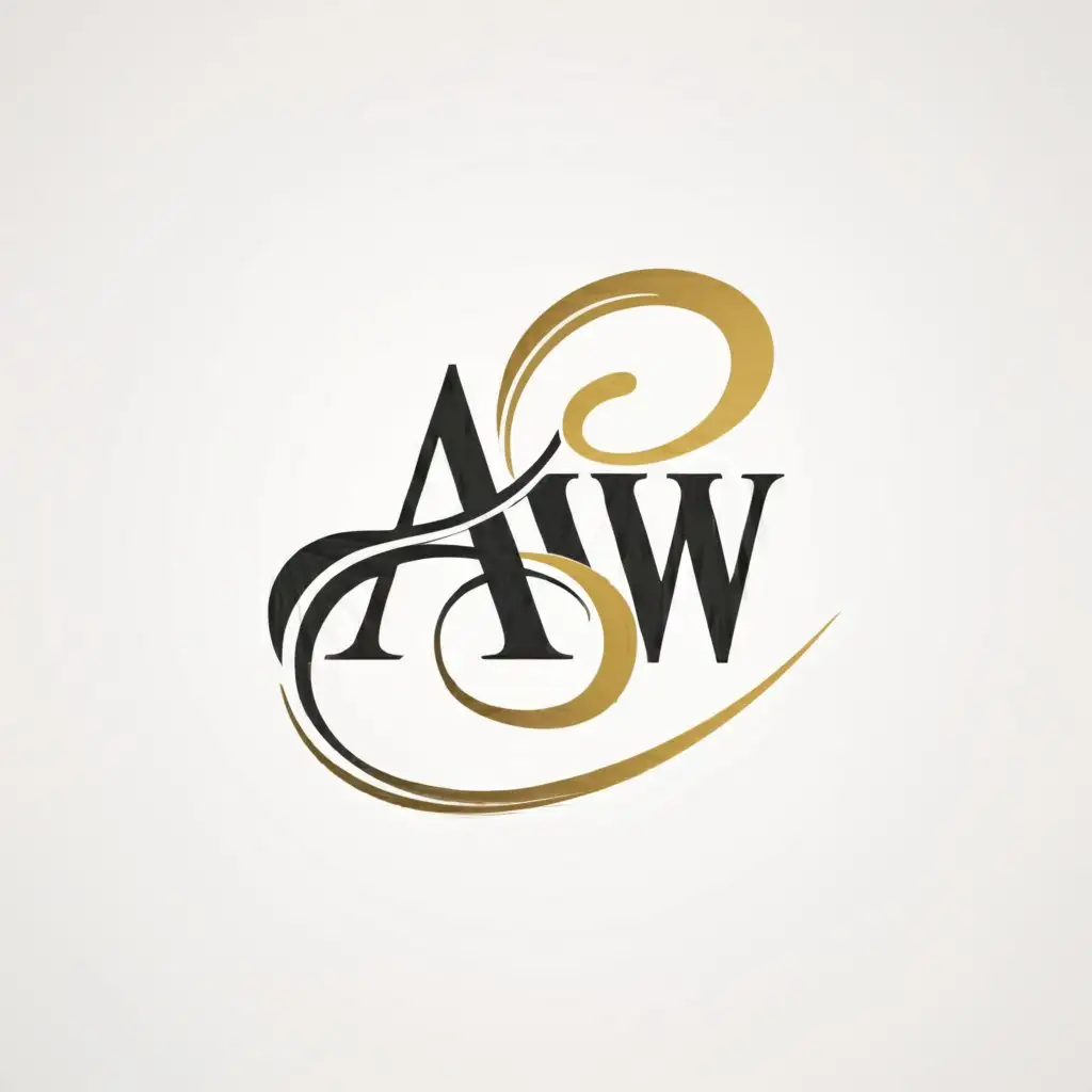 a logo design,with the text "Arabic Weekly", main symbol:AW in Black and Golden colour in Arabic Style,Moderate,be used in Events industry,clear background