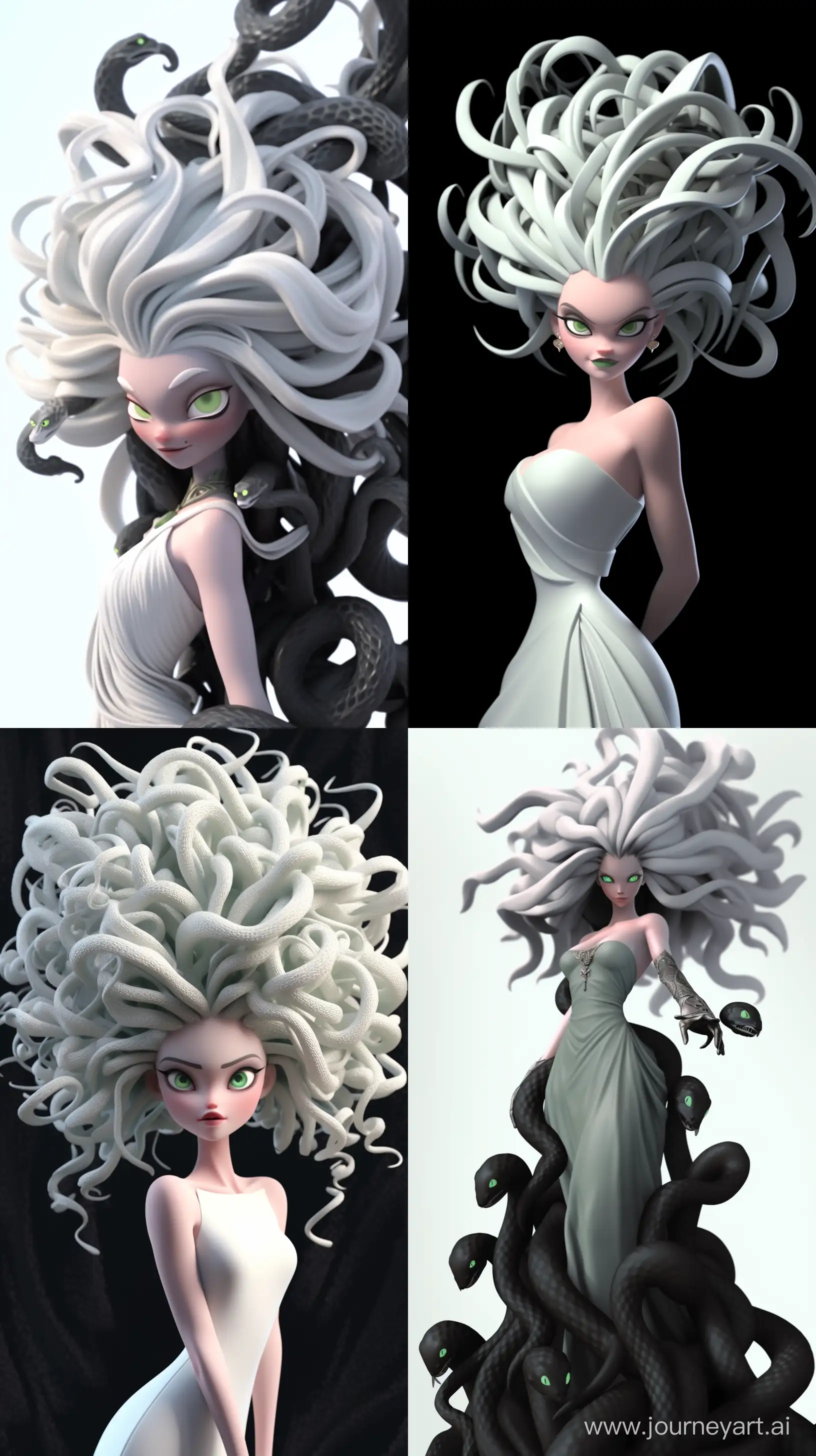 Seductive-Medusa-Empowering-3D-Animation-in-Green-White-and-Black