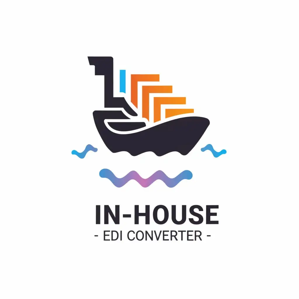 a logo design,with the text "In-House EDI Converter", main symbol:Shipping Data Eletronic transfer streamlining,Moderate,clear background