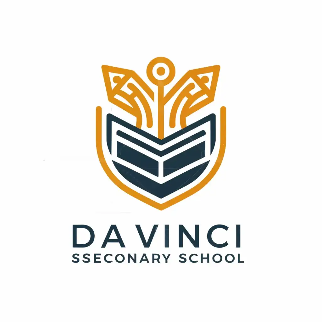 LOGO-Design-For-DaVinci-Secondary-School-Modern-Emblem-with-School-Symbol-on-Clear-Background