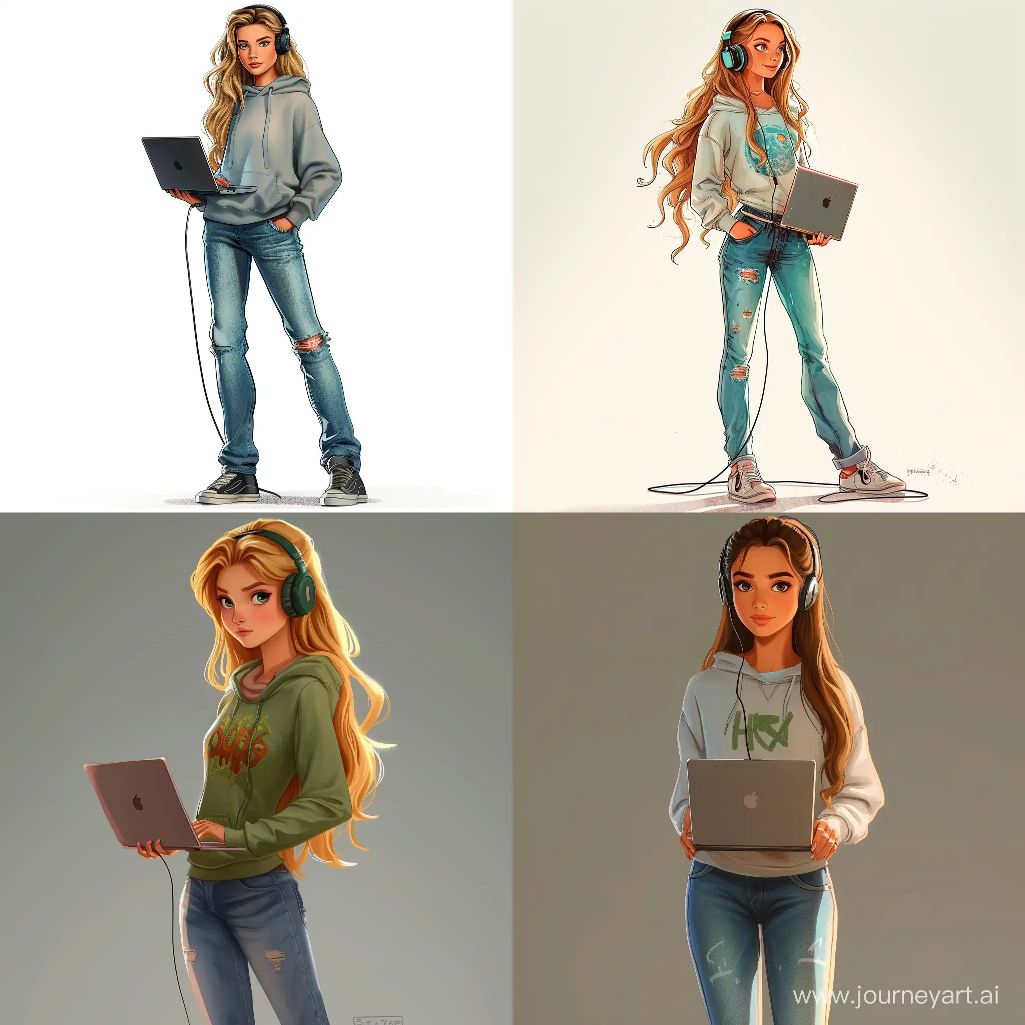 Teenage-Cartoon-Bella-from-H2O-with-Laptop-and-Headphones