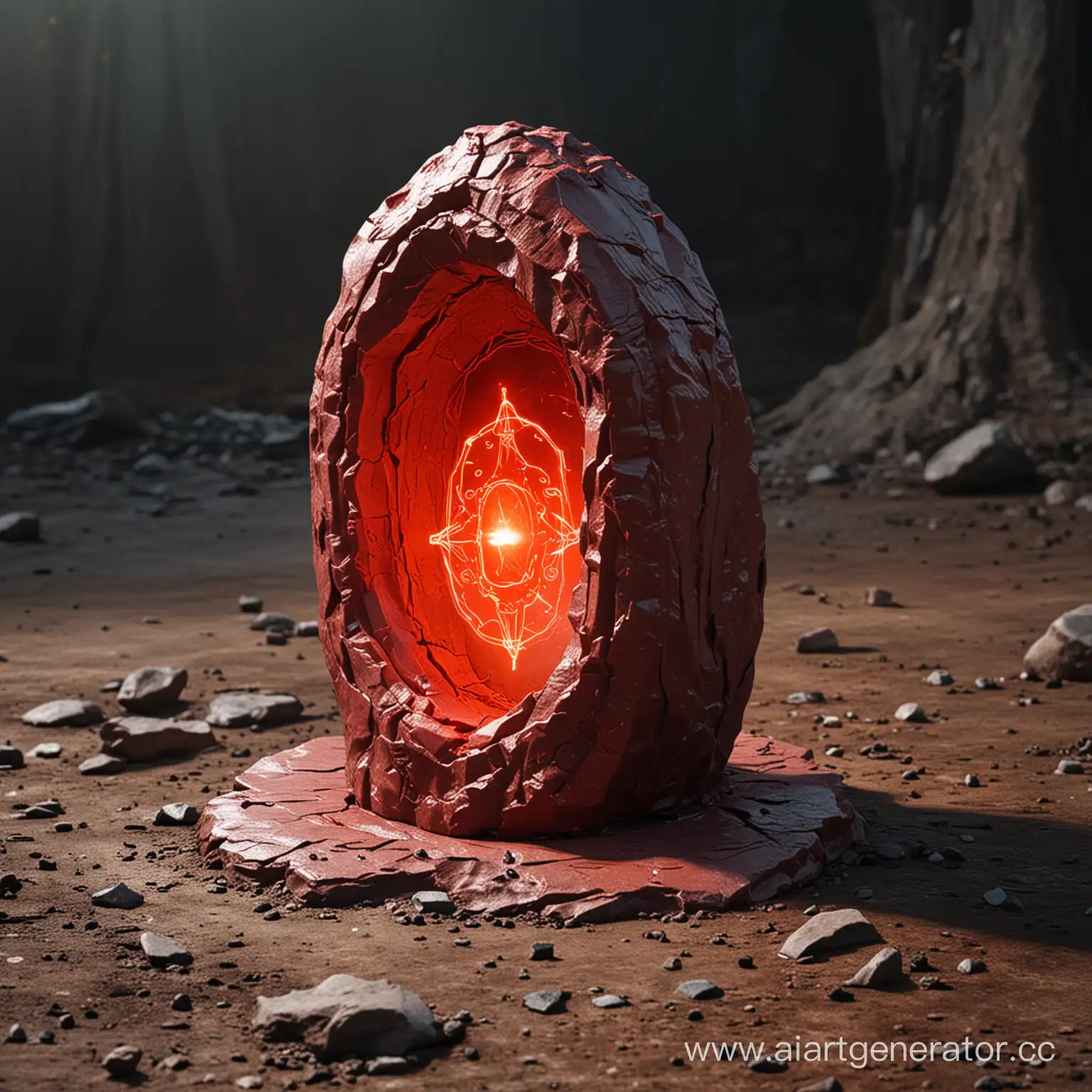 Unique-Red-HellMade-Teleportation-Stone-Art