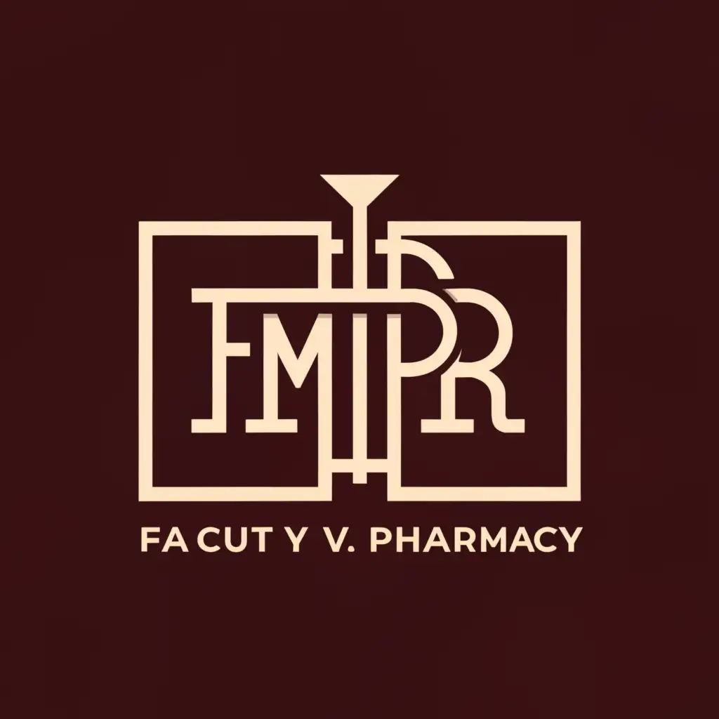 a logo design,with the text "fmpr", main symbol:Create a logo using a part of the Mohammed V Mausoleum, a part of the Faculty building, as well as the pharmacy logo.,مُعقد,be used in الجمال والسبا industry,clear background