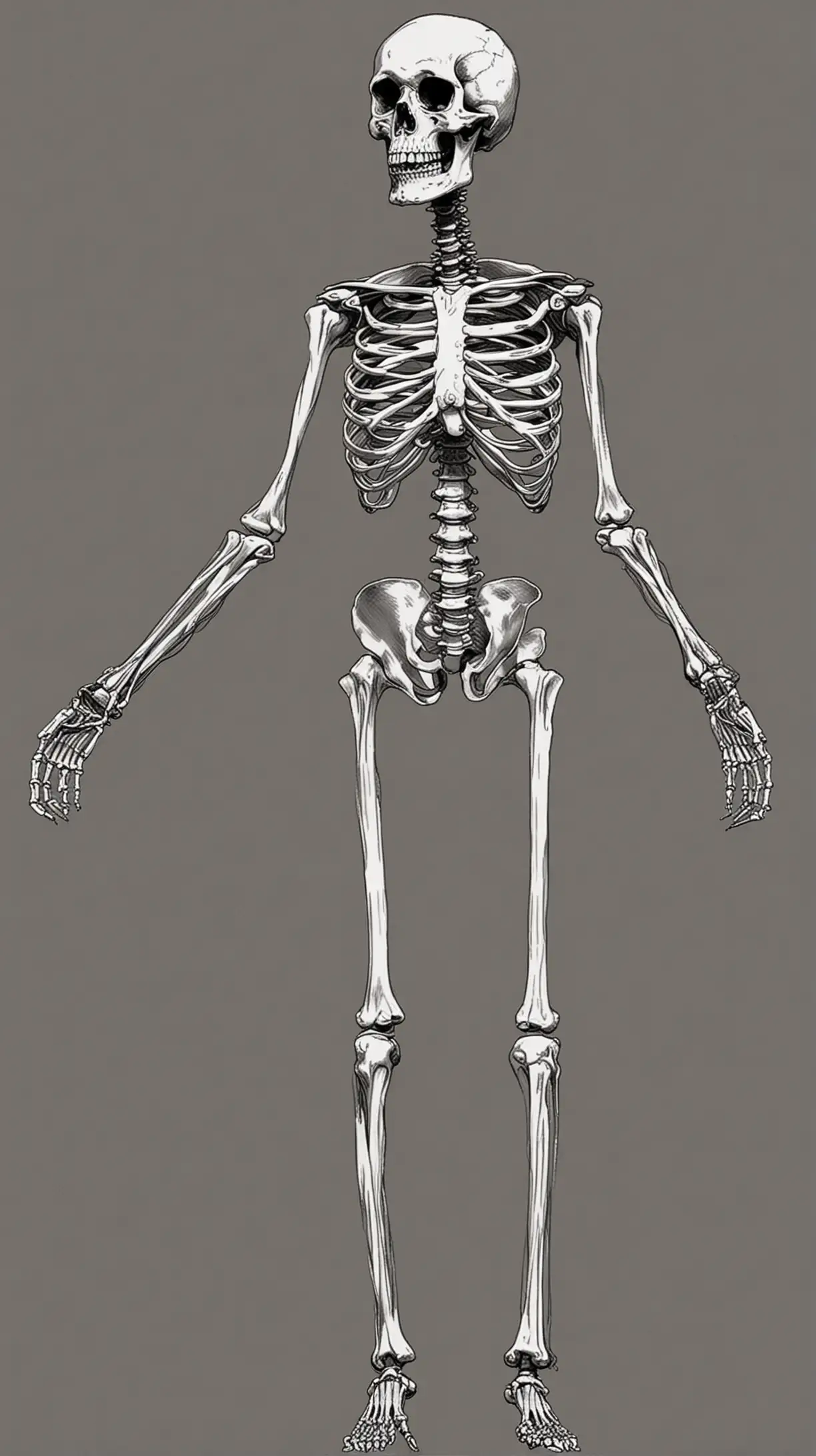 Skeleton with bent arms clipart