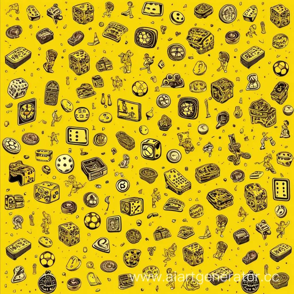 Vibrant-Yellow-Background-with-Playful-Games-for-Creative-Fun