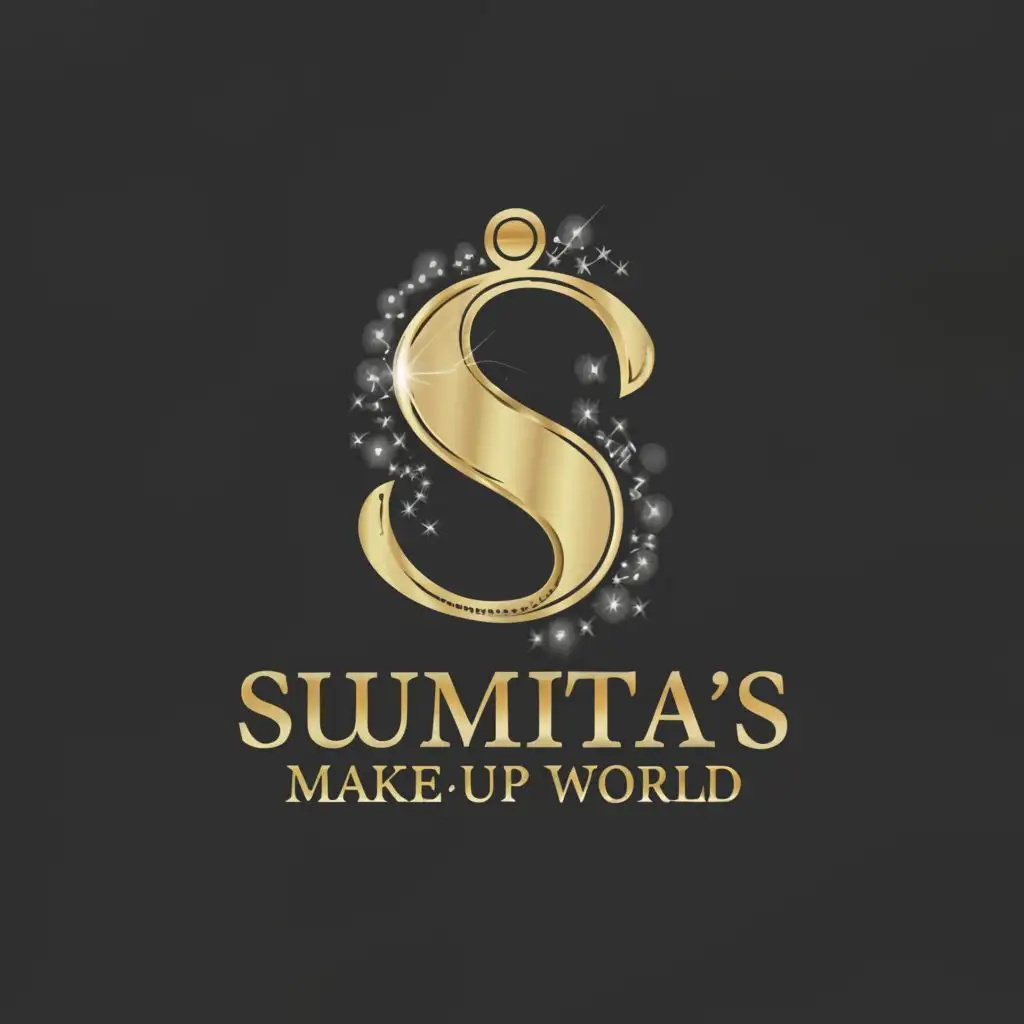 a logo design,with the text "Sumita's Make-up World", main symbol:S,Moderate,be used in Beauty Spa industry,clear background