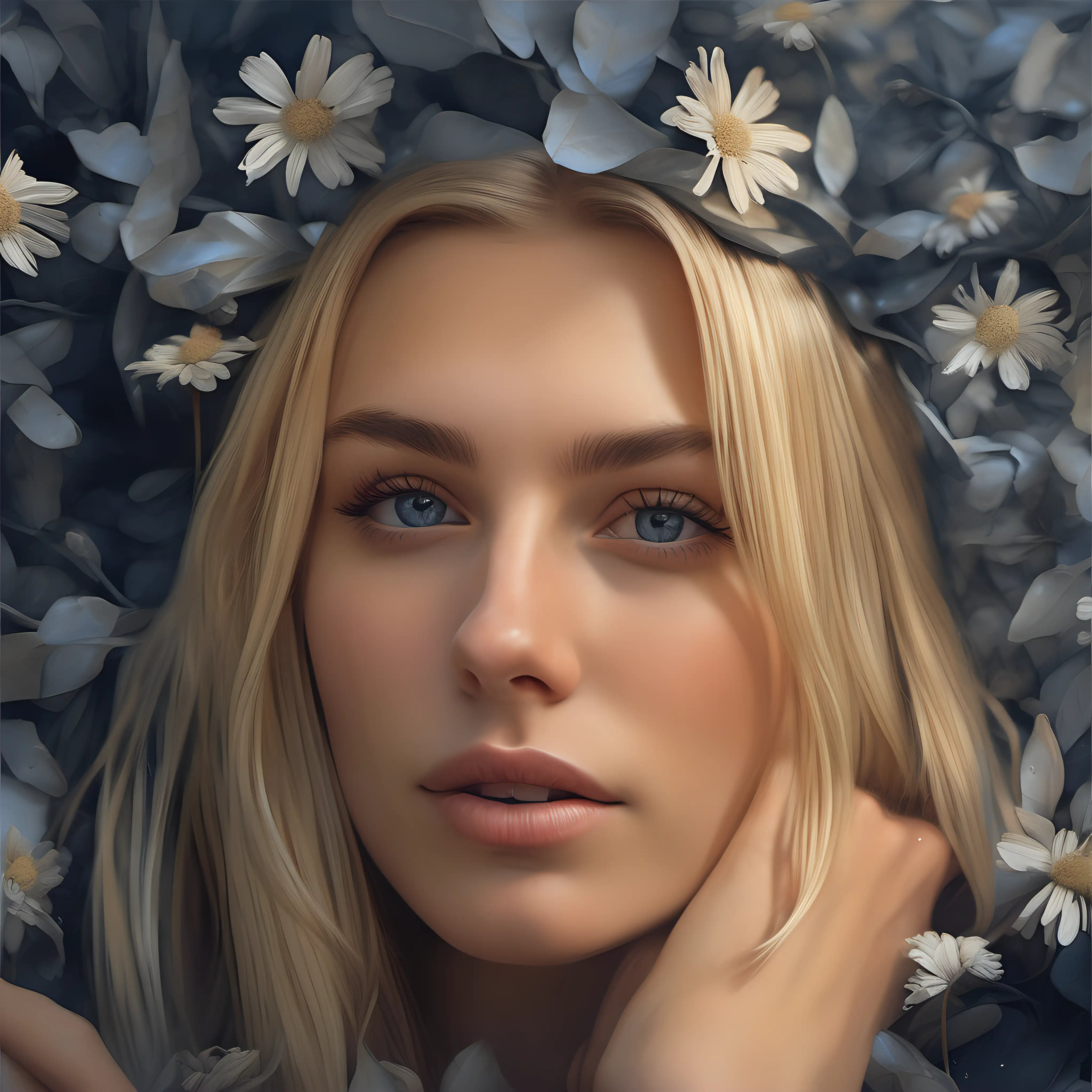Captivating Photorealistic Portrait of a Beautiful Blonde Woman