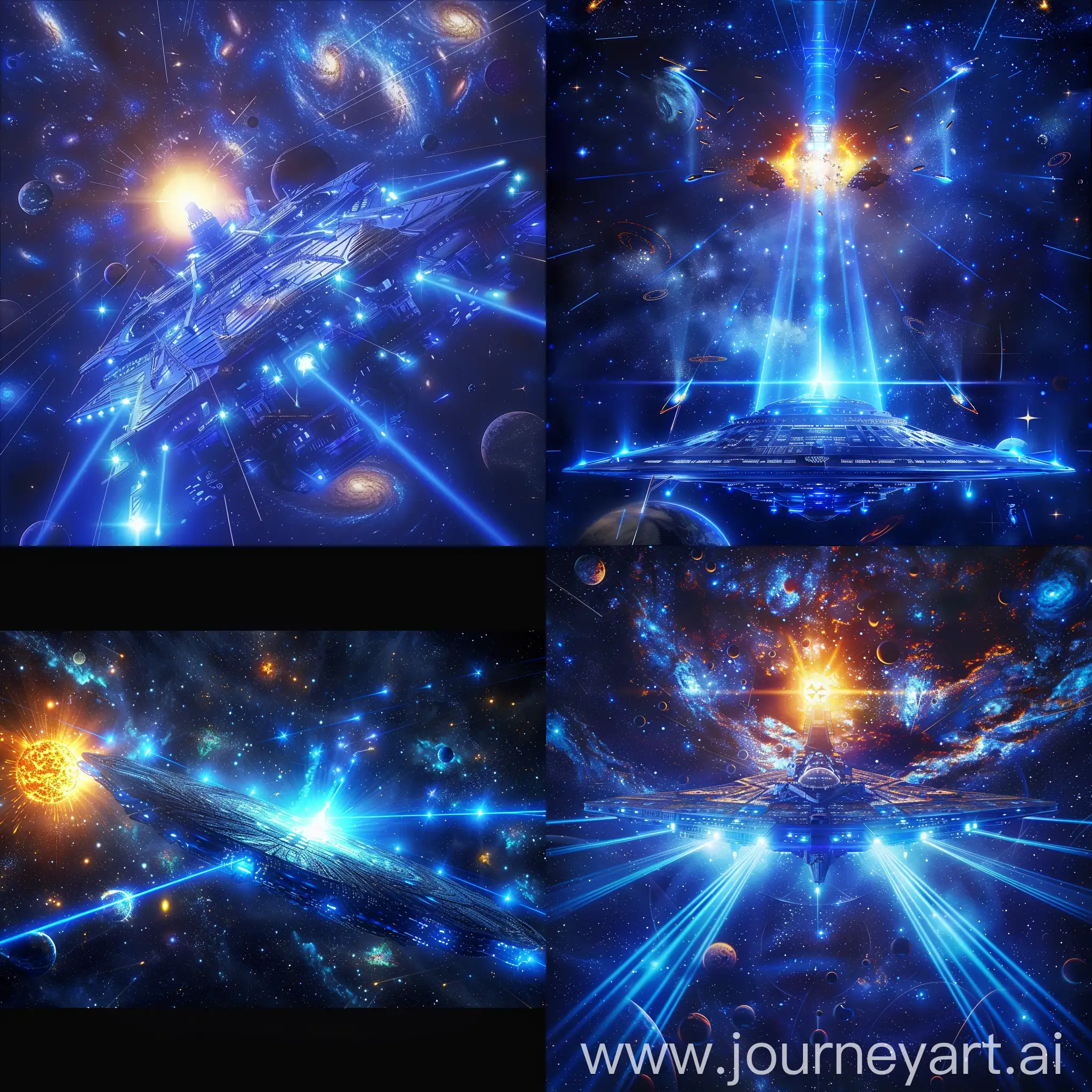 Cosmic-Starship-Journey-Around-a-Central-Galactic-Sun