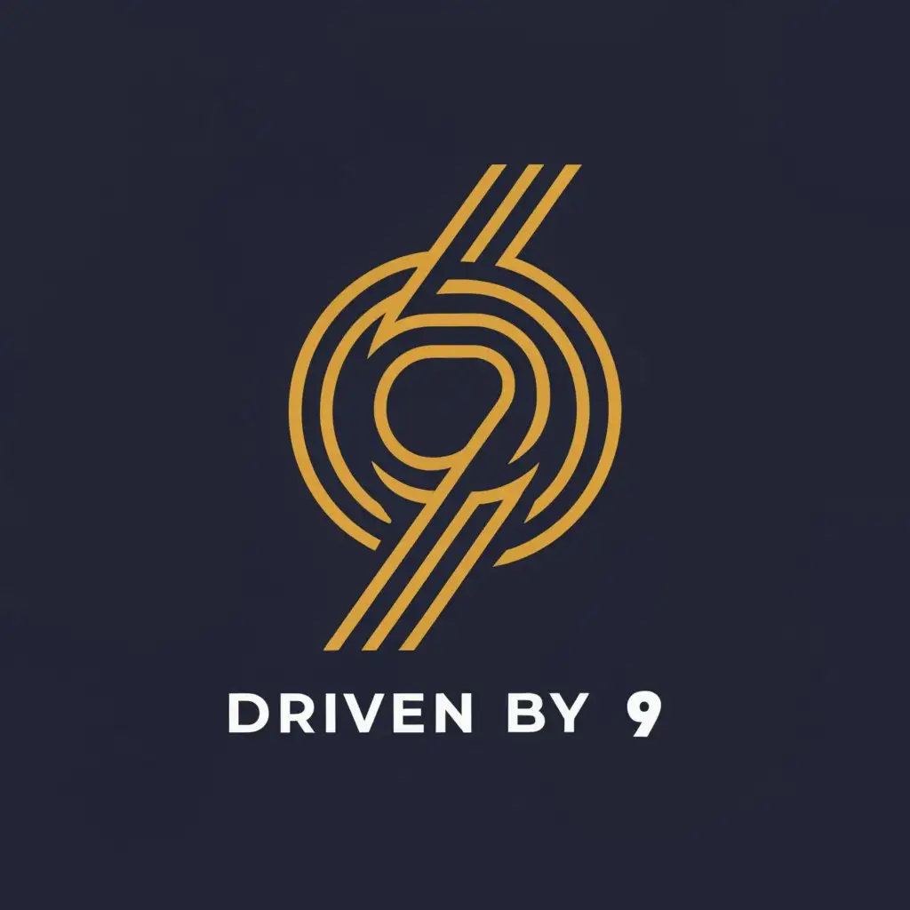 a logo design,with the text "Driven by 9", main symbol:number nine,Moderate,be used in Events industry,clear background