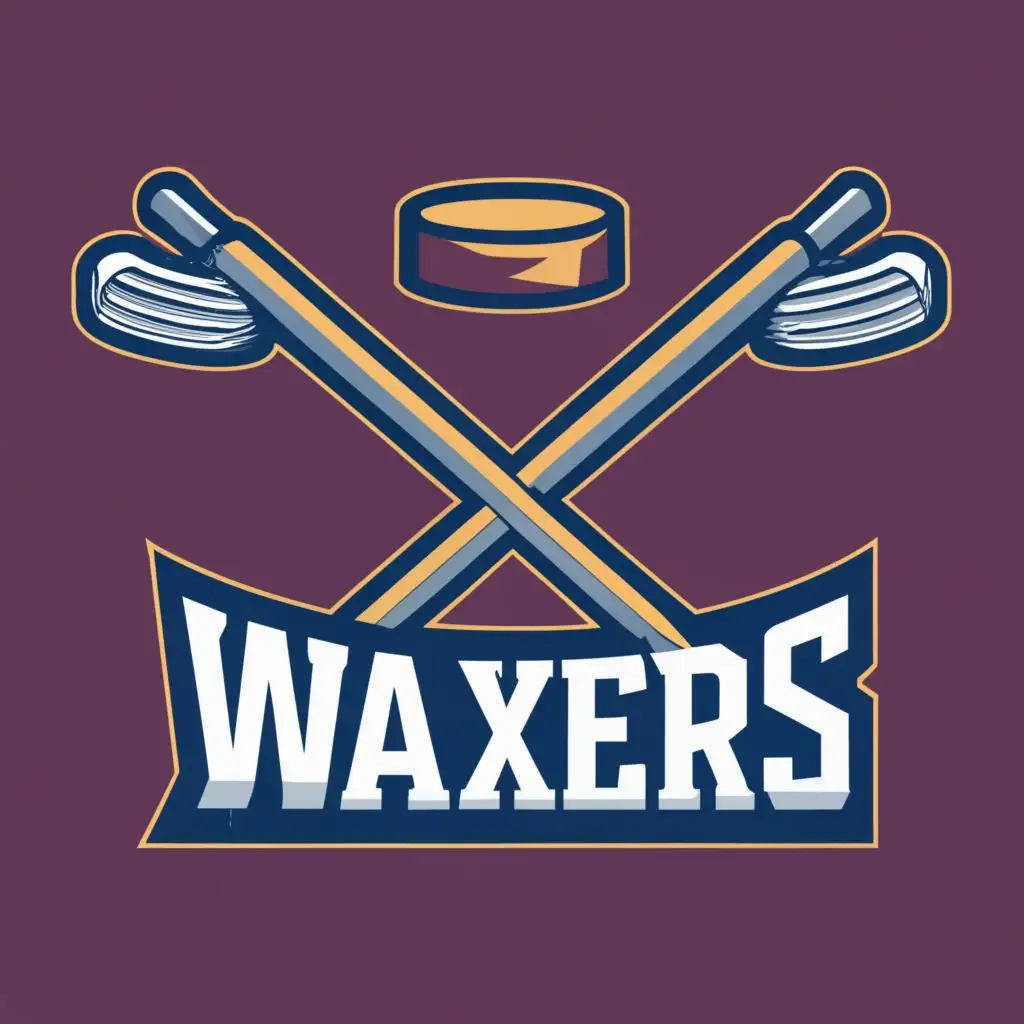 logo, Hockey team hockey stick puck, with the text "Waxers", typography, be used in Sports Fitness industry