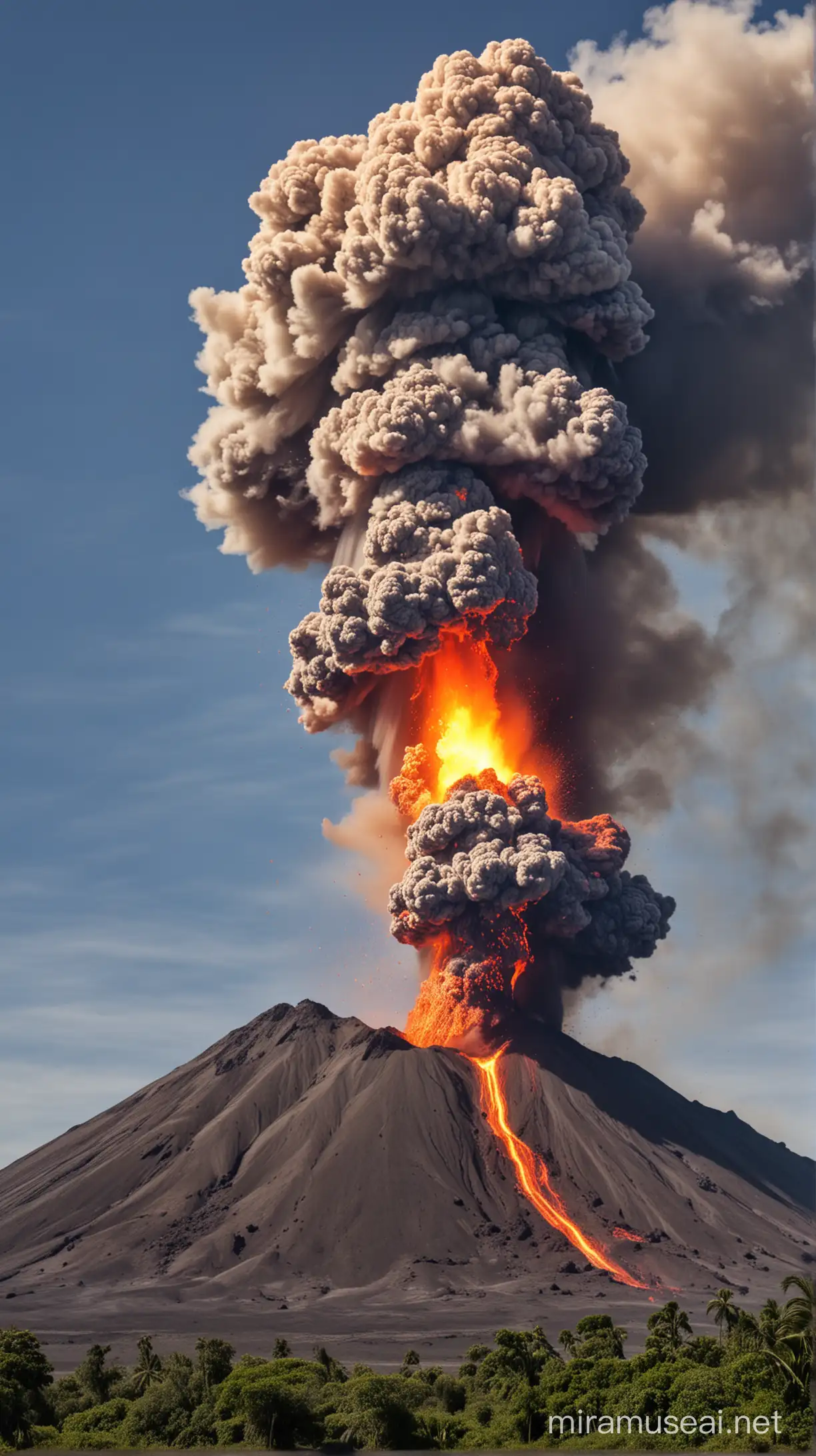 Majestic Volcano Eruption Spectacular Display of Natures Power