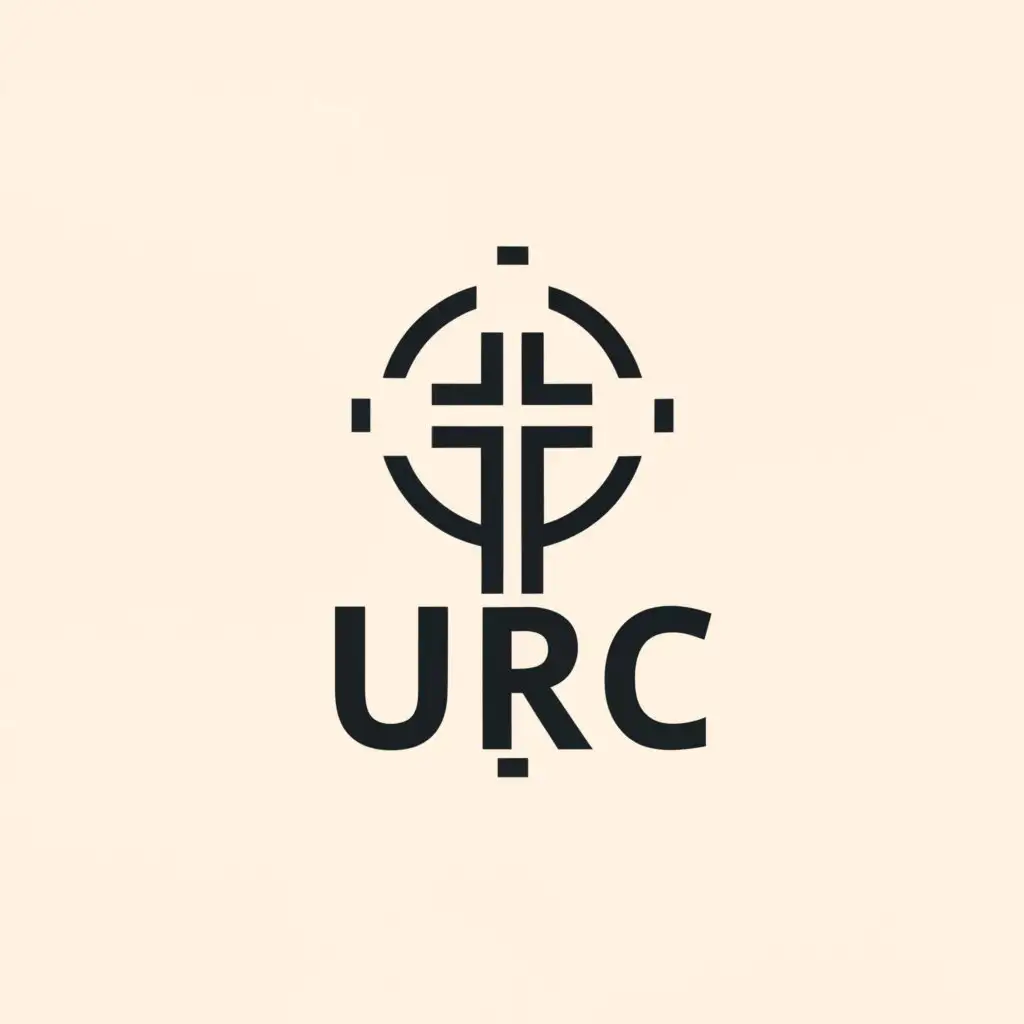 a logo design,with the text "URC", main symbol:Cross,Moderate,be used in Religious industry,clear background