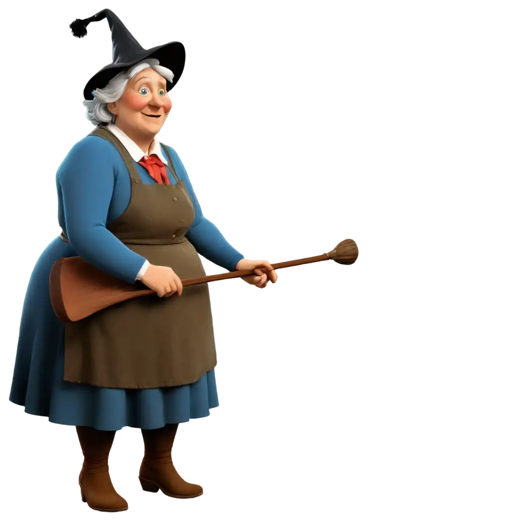 Nanny Ogg is a short, plump, rosy-cheeked woman with a face like a happy baked apple.  She has only one tooth left, which she uses with enviable dexterity.  Nanny has unusually thick gray hair that covers her head with a curly helmet, and also a very strong head.  Her age is unknown even to herself; it is possible that she is now over seventy.  Nanny Ogg has created a cozy homely atmosphere around herself, which is not spoiled even by some disorder.  She loves to drink a good drink and sing some good folk song.