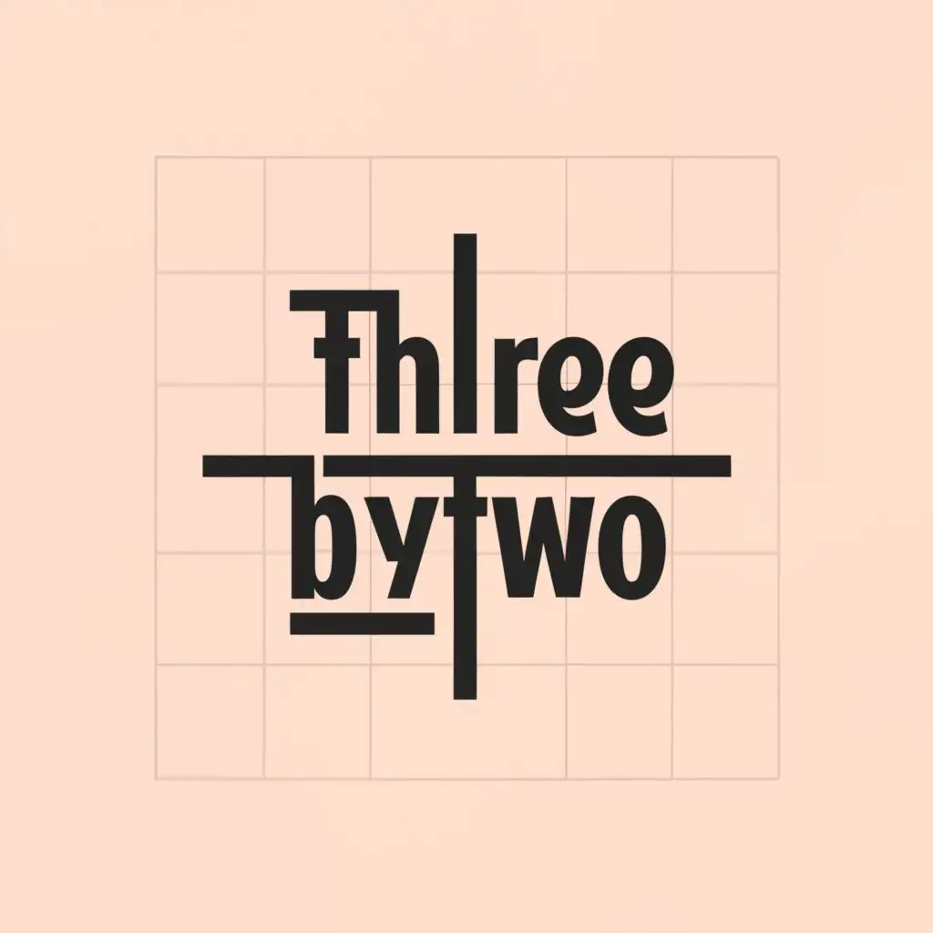 a logo design,with the text 'ThreeByTwo', main symbol:a 3x2 grid with the name 'ThreeByTwo' inside the centre grid,Moderate,clear background