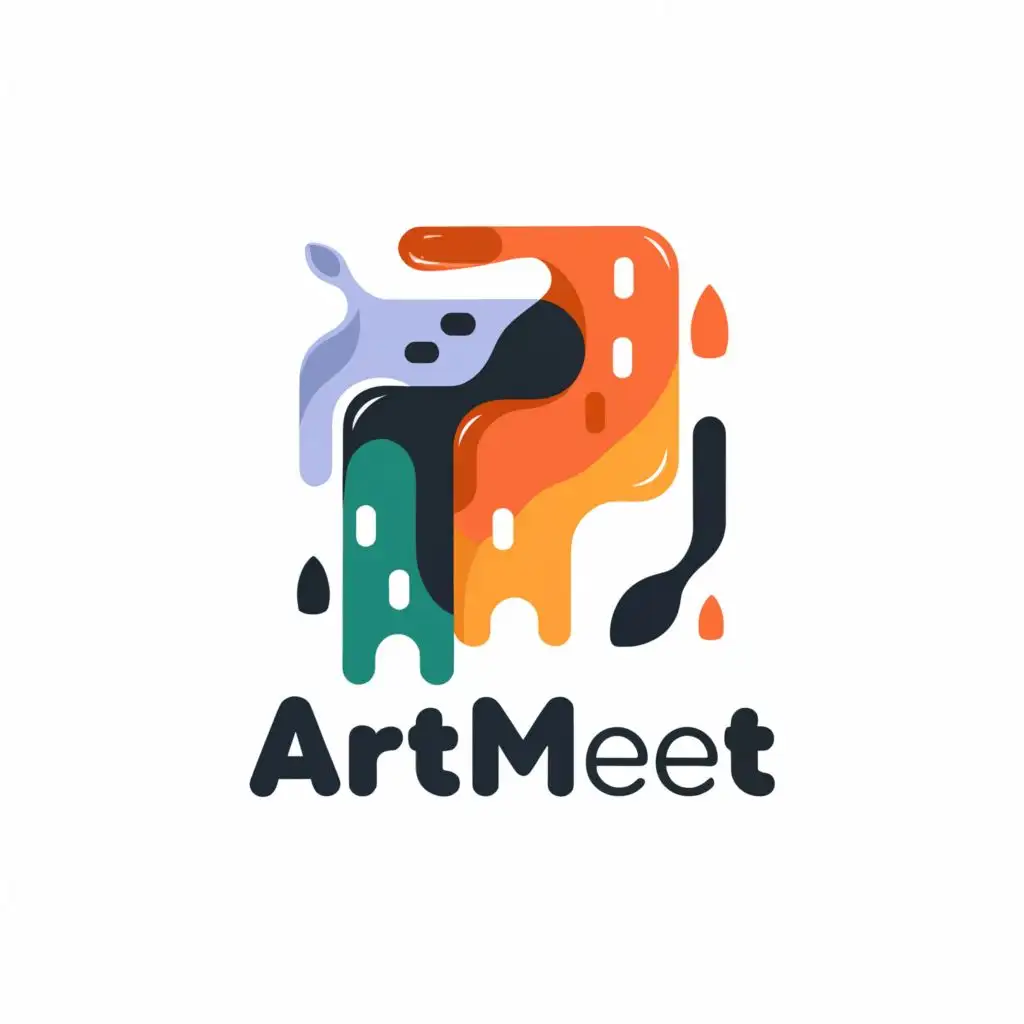 a logo design,with the text "ArtMeet", main symbol:art,Minimalistic,be used in Entertainment industry,clear background