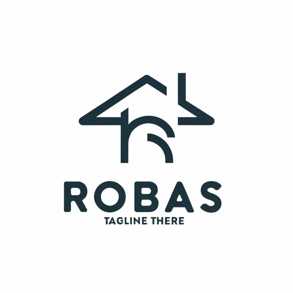 a logo design,with the text "Robas", main symbol:house,Moderate,be used in Real Estate industry,clear background