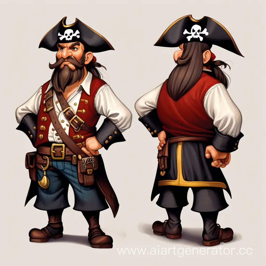 Концепт пирата , не сложная одежда , стилизация , мультяшный , проще одежду , более стилизованный , акцент на лицо , карлик
