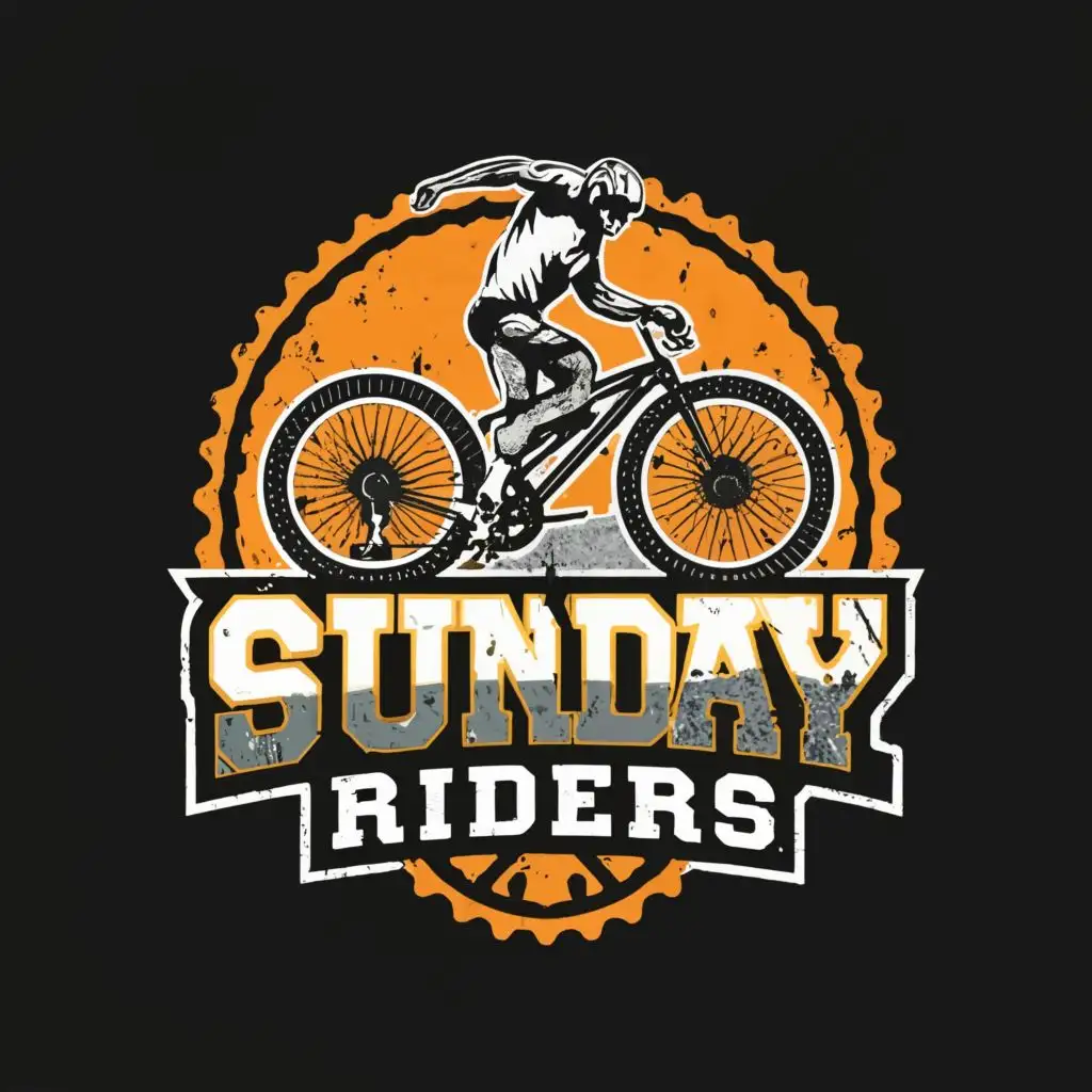 logo, Bicycle warrior, with the text "Sunday riders", typography, be used in Sports Fitness industry