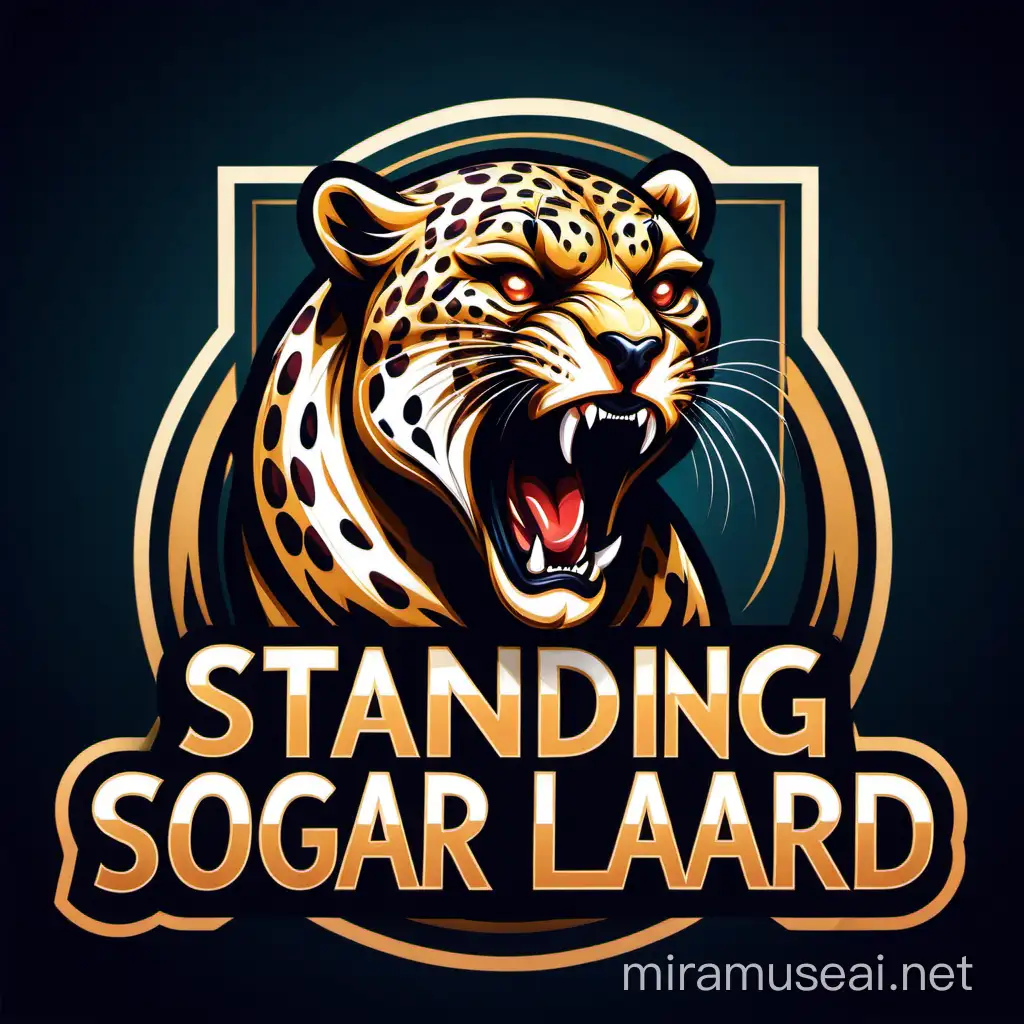 Design a standing roaring leopard logo