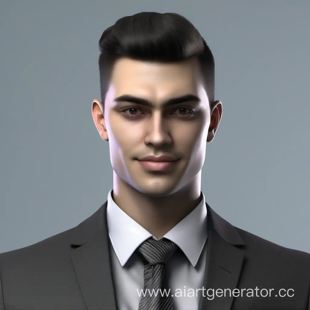 Generate a realistic image of a young business man