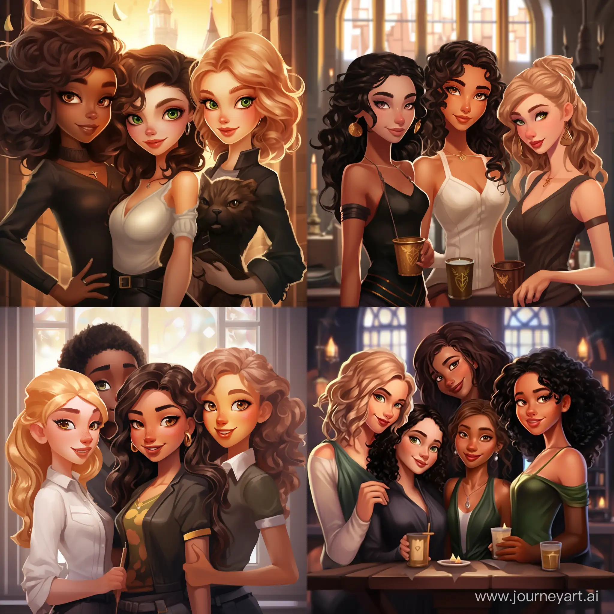 Magical-Friendship-at-Hogwarts-Four-Best-Friends-in-HighQuality-Cartoon-Art