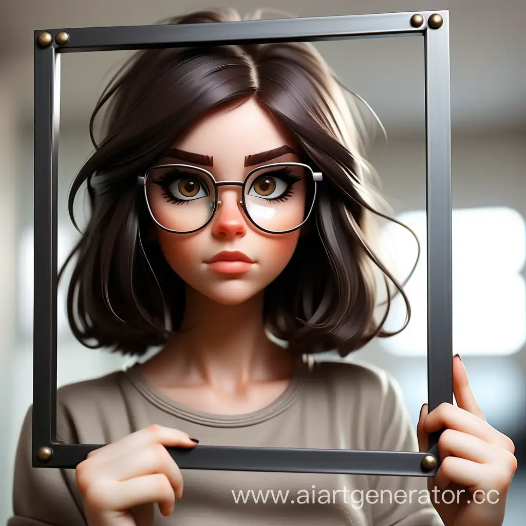 European-Appearance-Girl-in-Square-Glasses-with-Metal-Frame-and-Dark-Hair