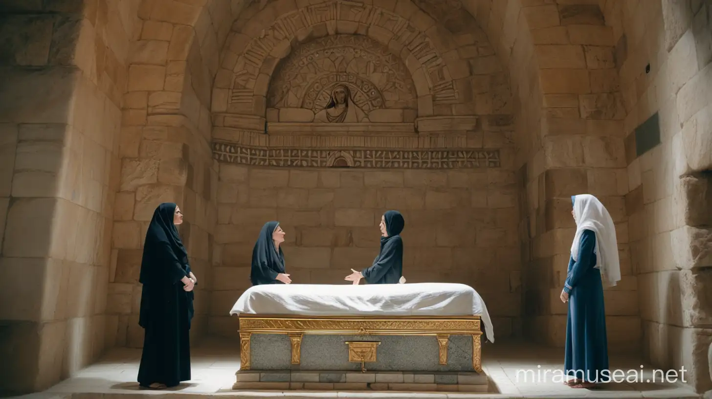 Three Women at Jesuss Tomb Witnessing Resurrection