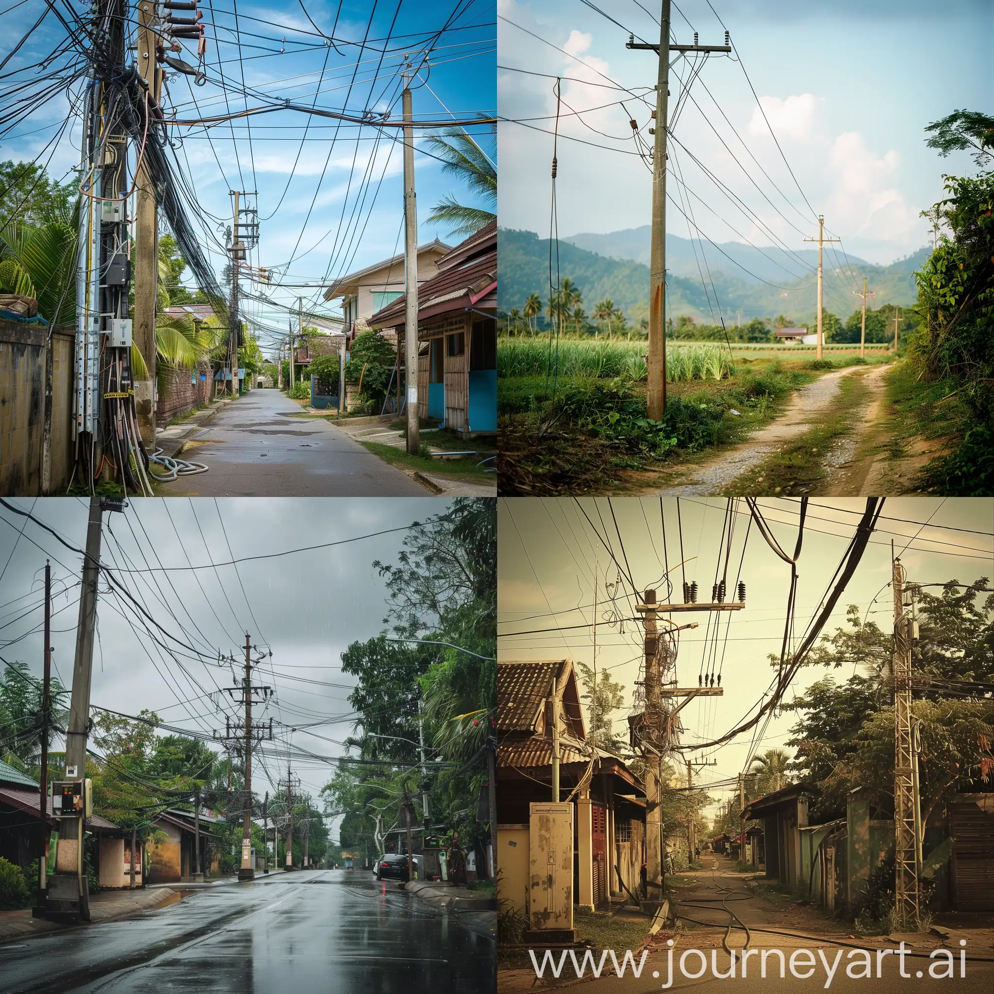 electric pole kinnaree in thailand
