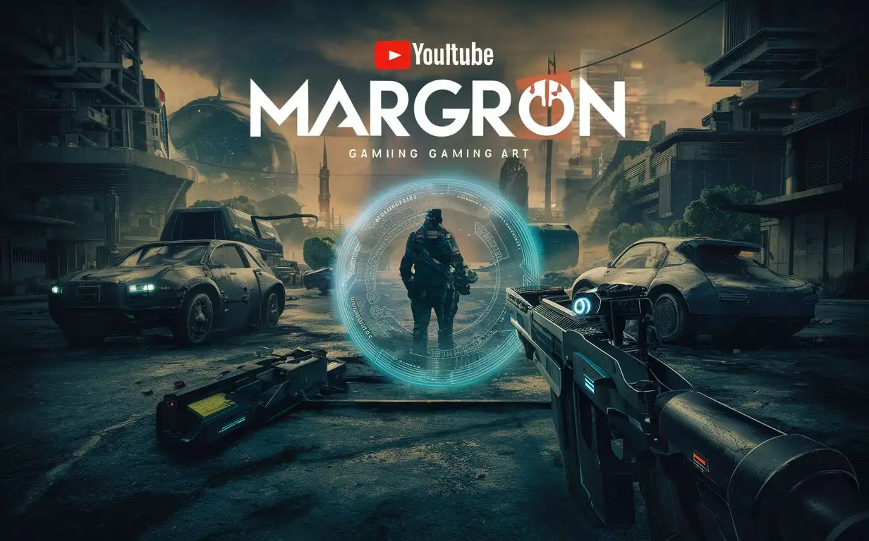 Интересная геймерская обложка на ютуб канал: Margron
Без людей, игровой контент