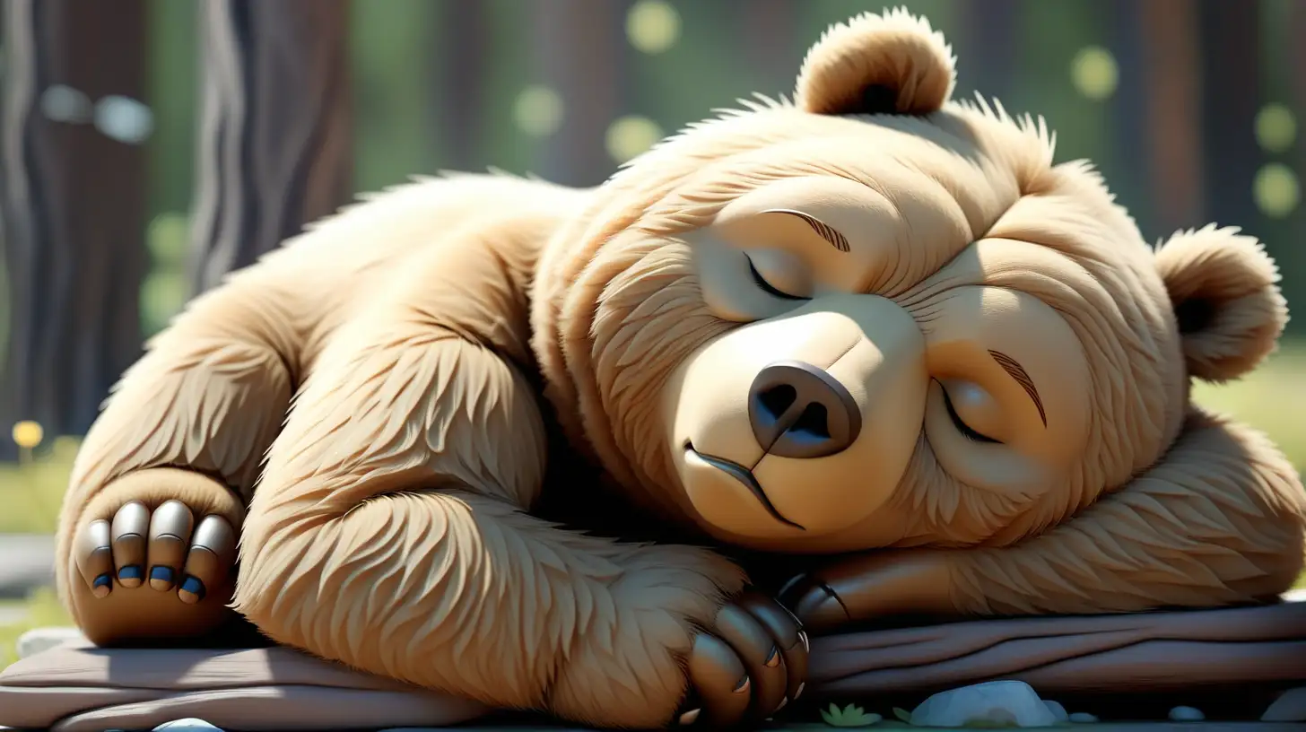 cute bear sleeping