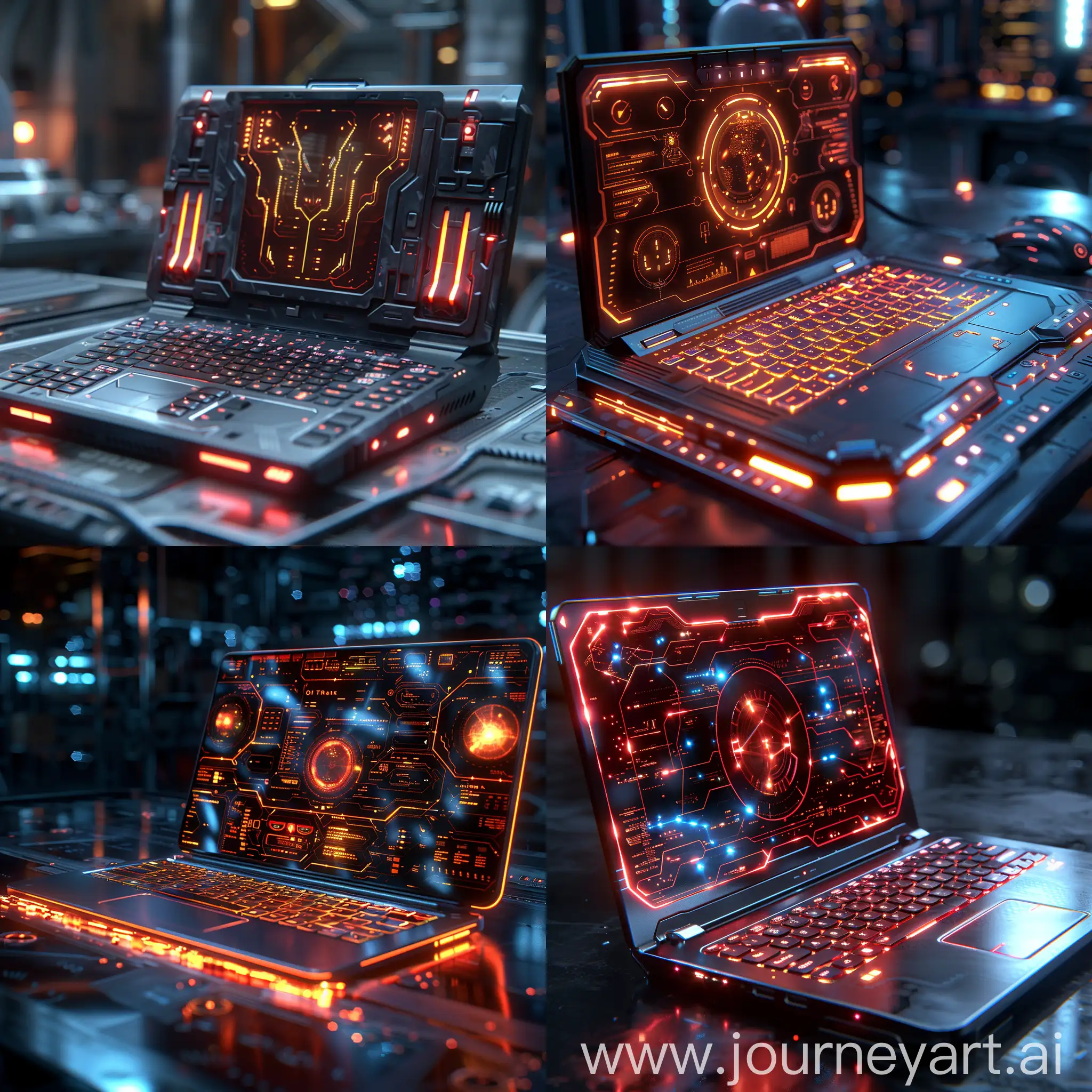 Futuristic laptop, futuristic science, octane render --stylize 1000